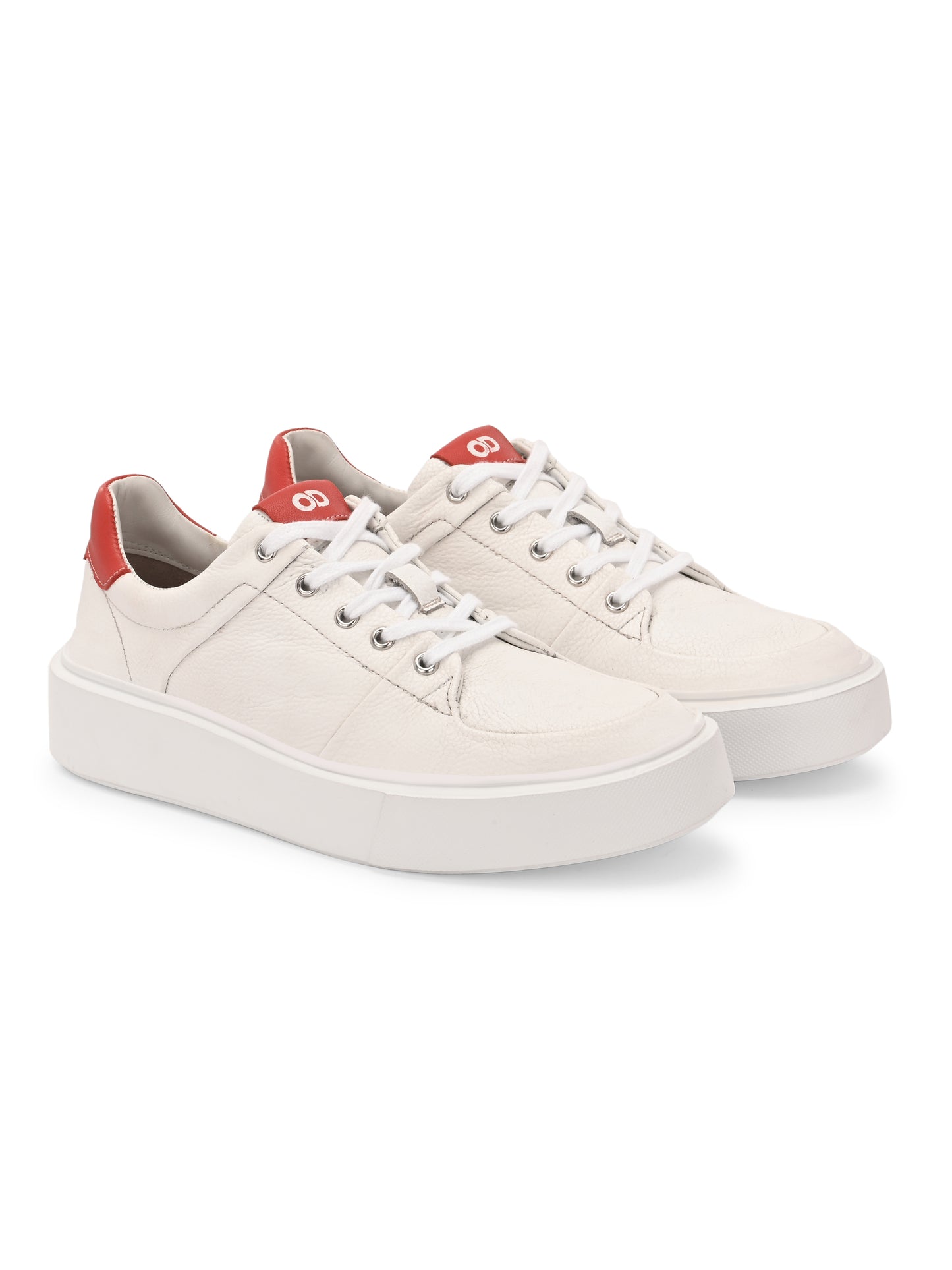 Velocity White Red Leather Sneakers