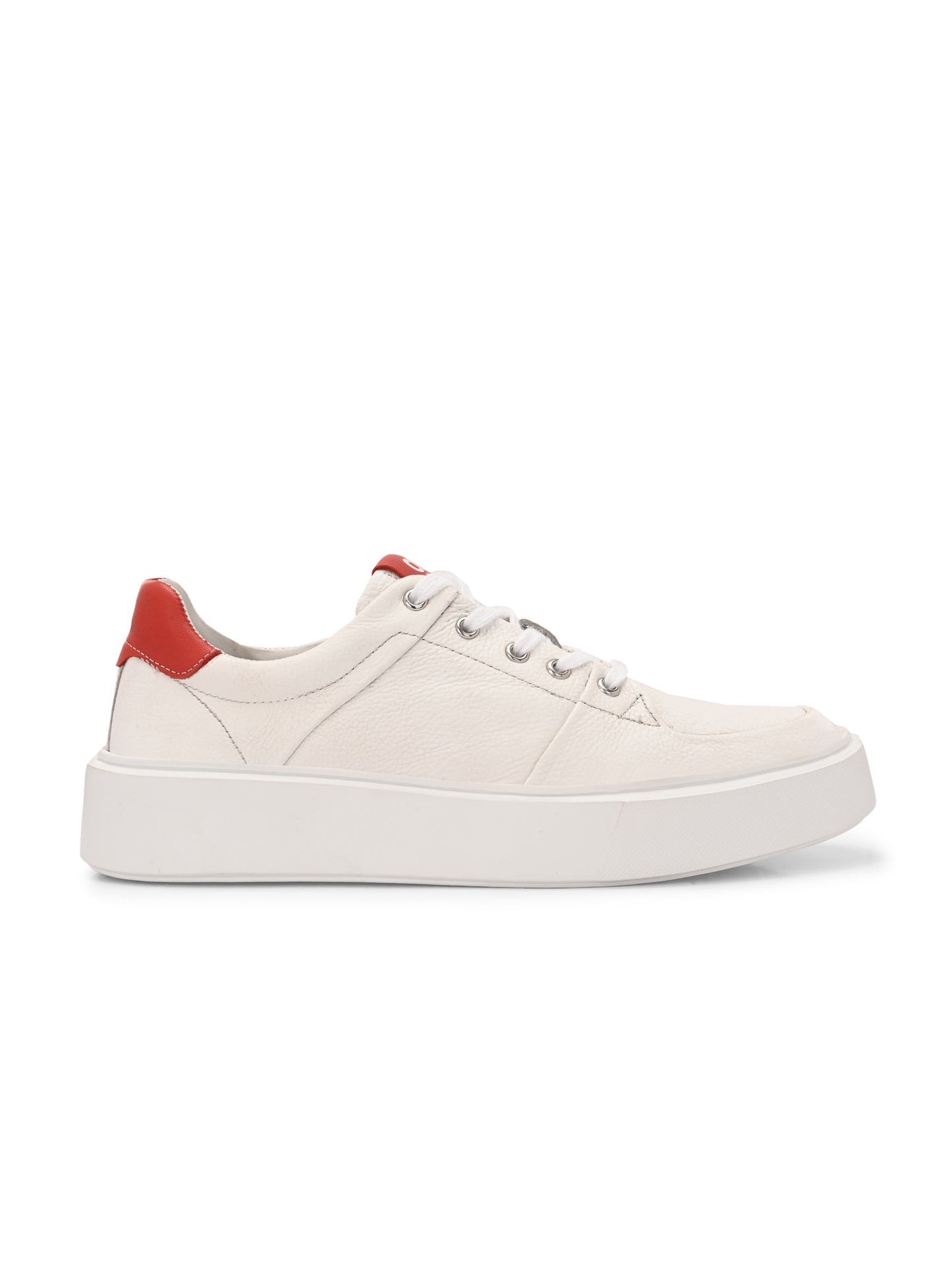 Velocity White Red Leather Sneakers