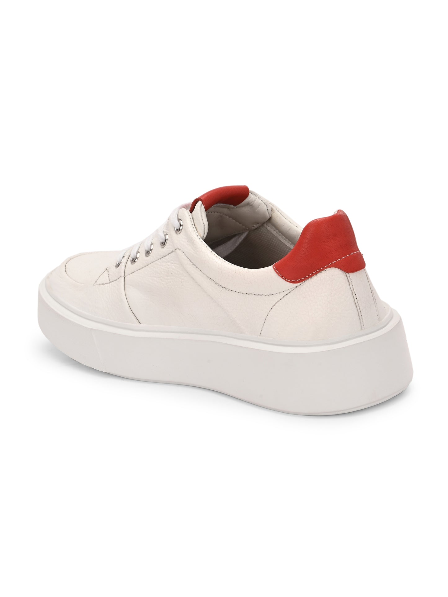 Velocity White Red Leather Sneakers