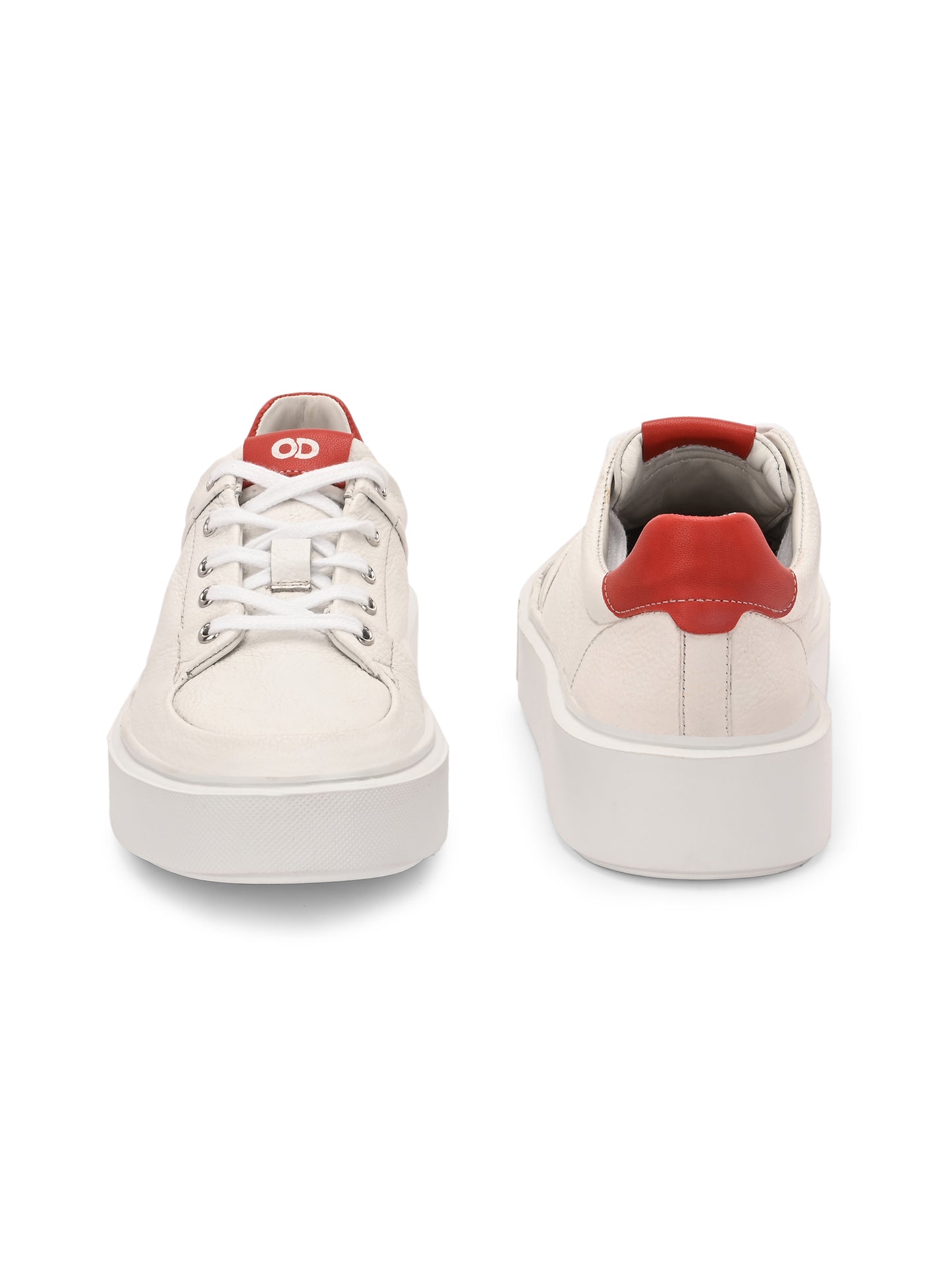 Velocity White Red Leather Sneakers