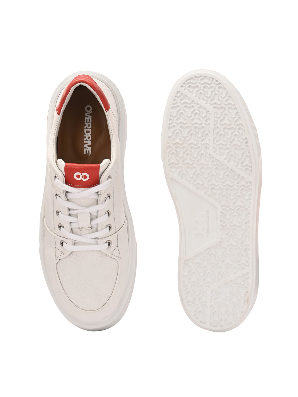 Velocity White Red Leather Sneakers