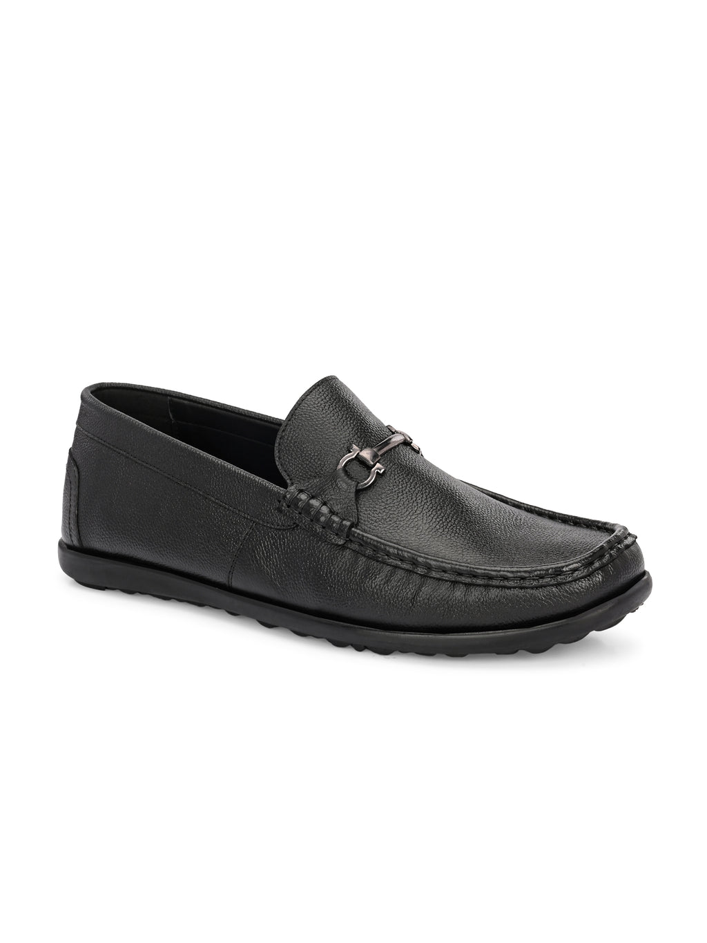 Signature Black Buckle Loafers