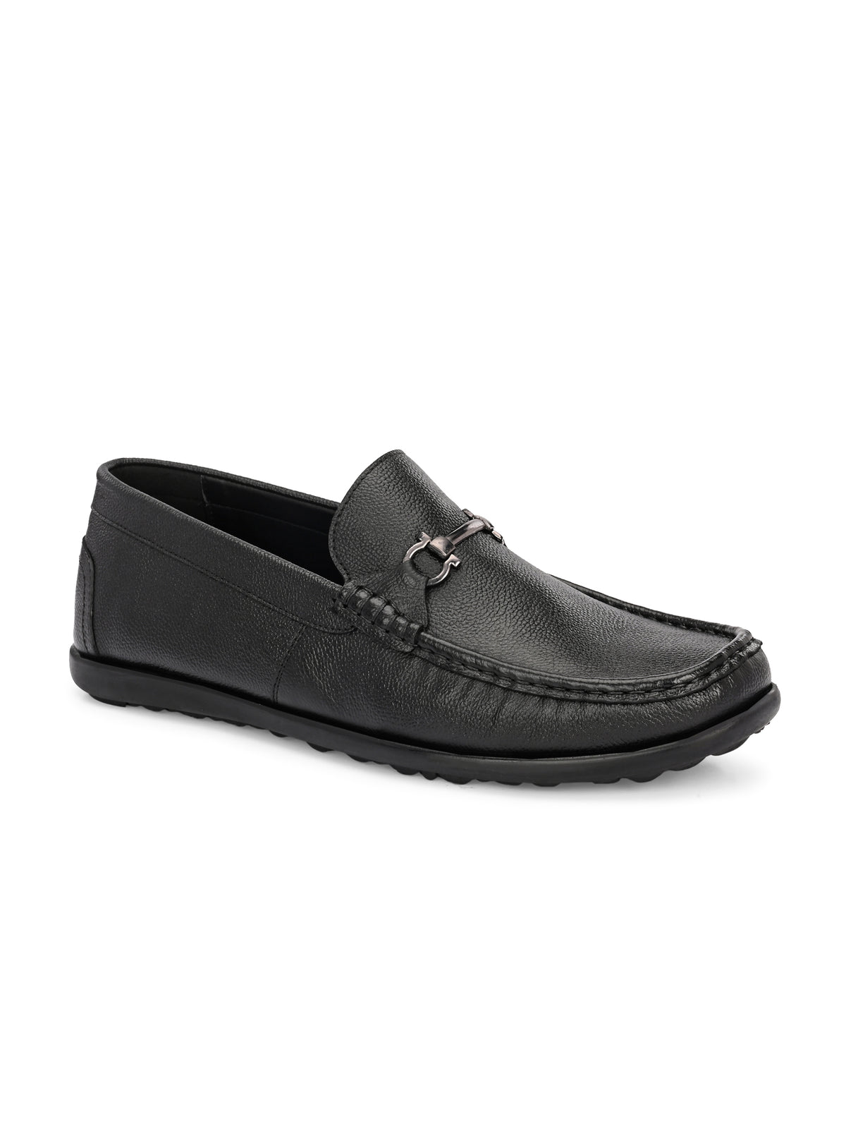 Signature Black Buckle Loafers