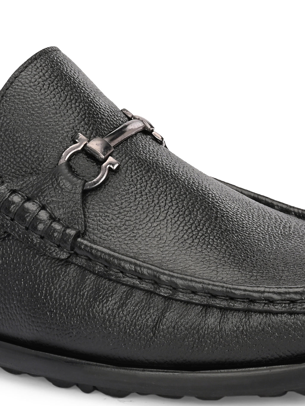 Signature Black Buckle Loafers
