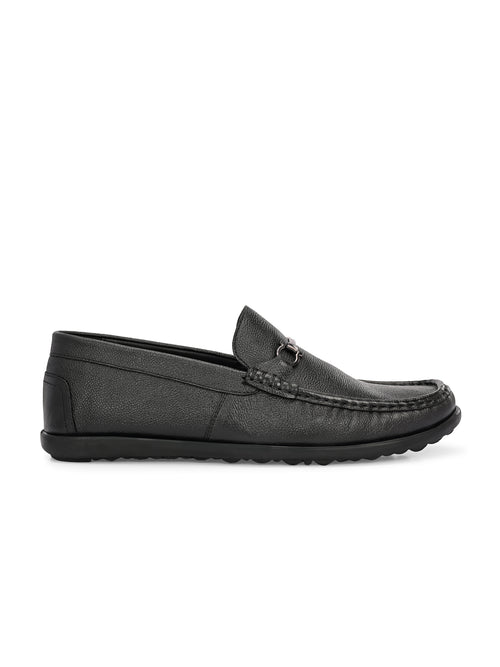 Signature Black Buckle Loafers