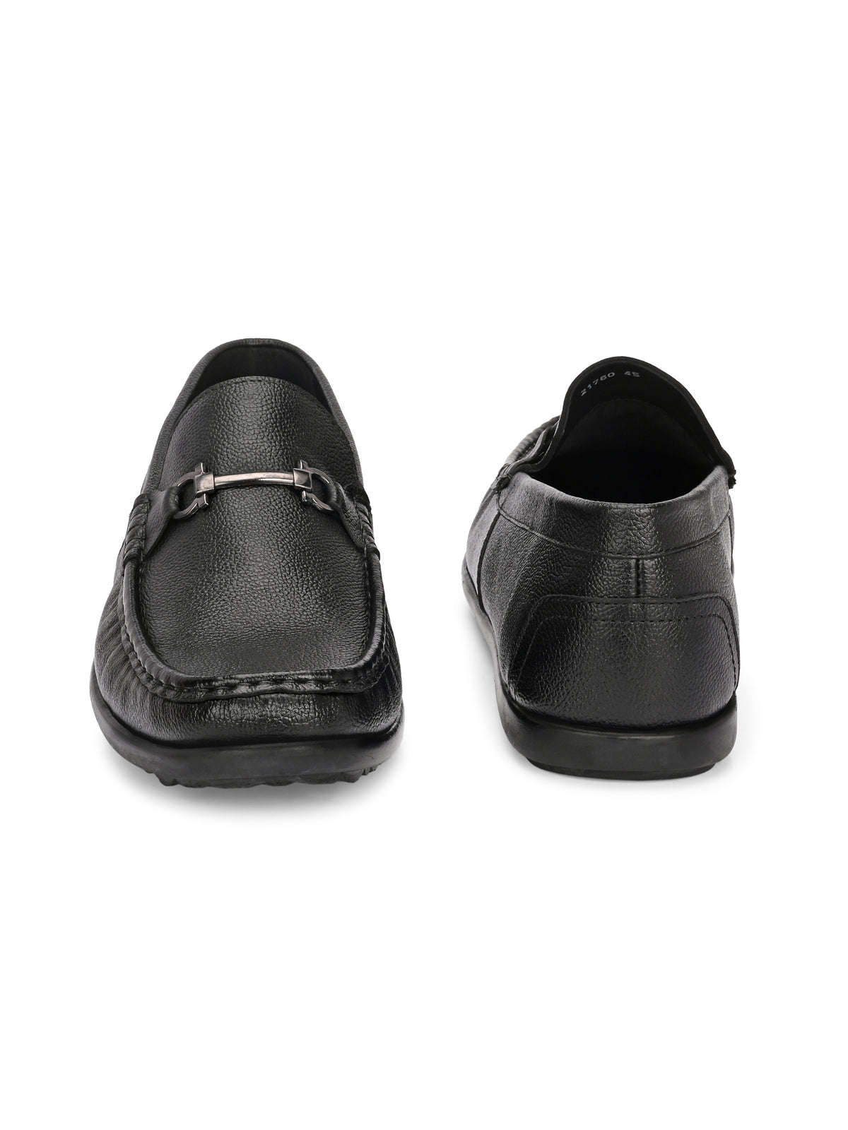 Signature Black Buckle Loafers