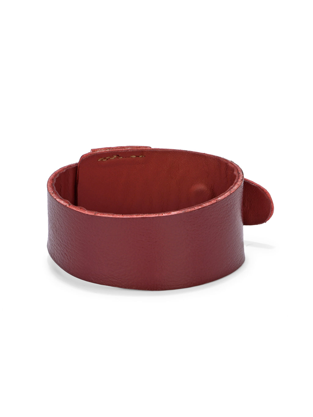 Vintage Red Snap-On Leather Wristband