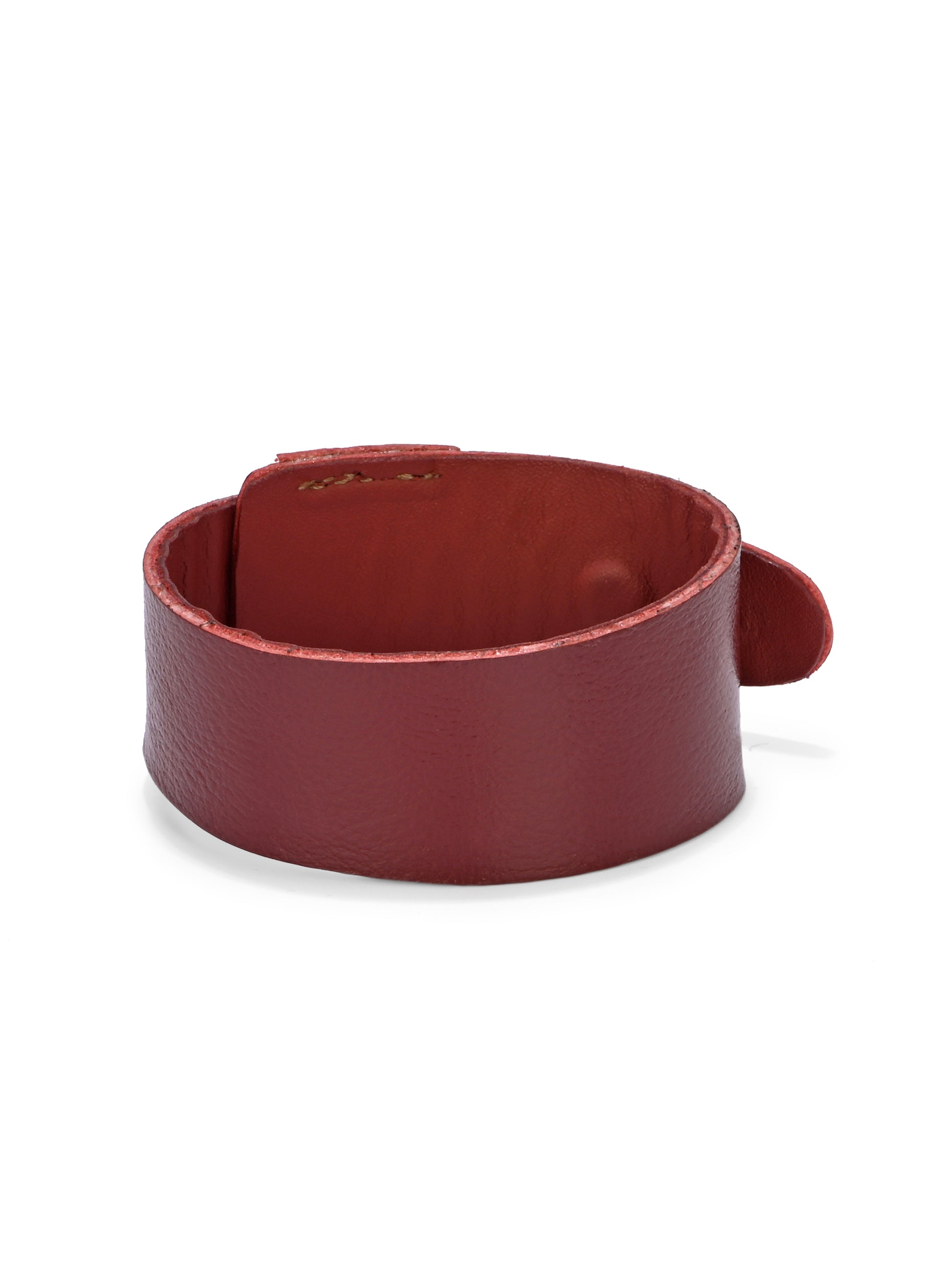 Vintage Red Snap-On Leather Wristband