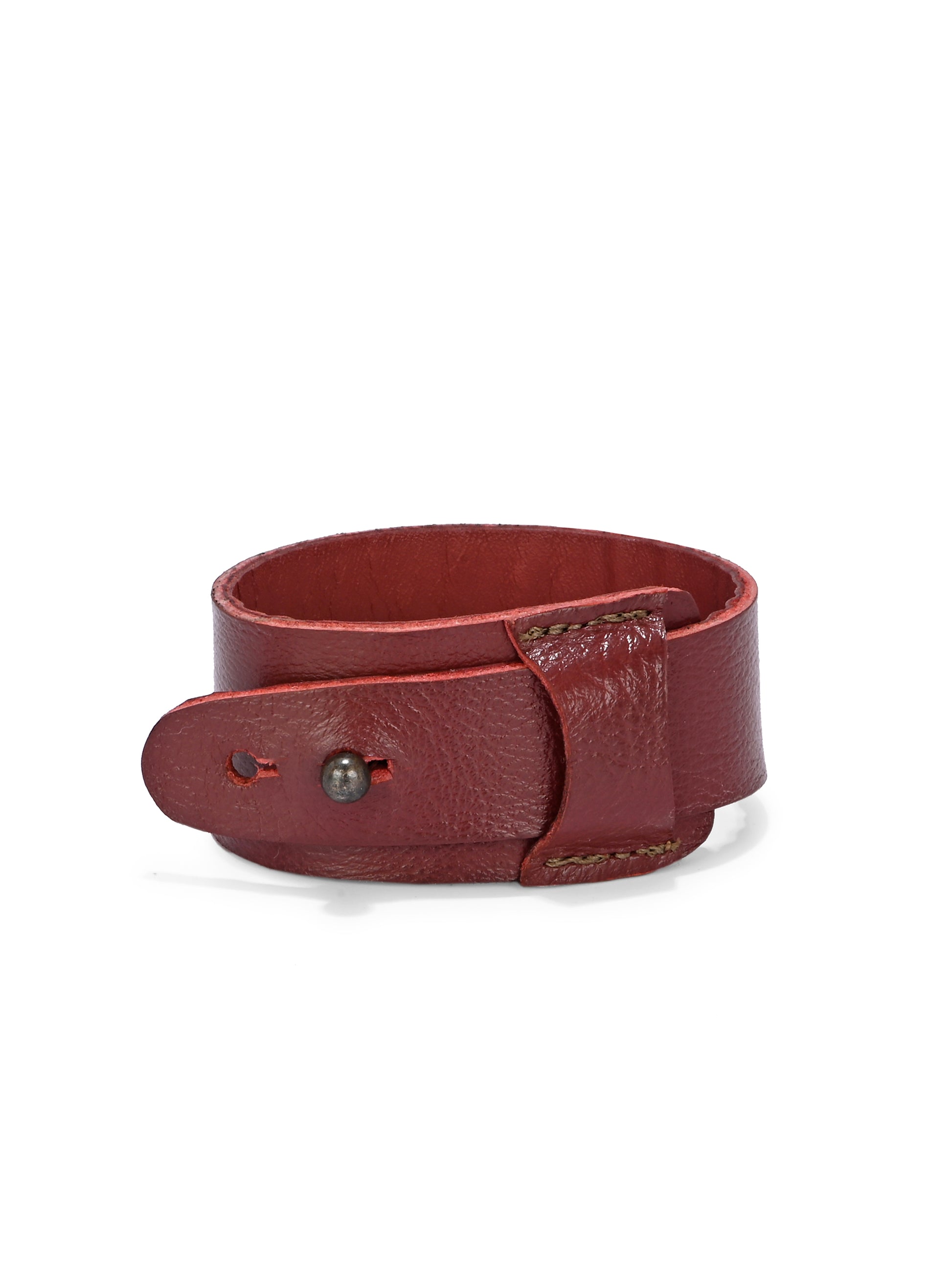 Vintage Red Snap-On Leather Wristband