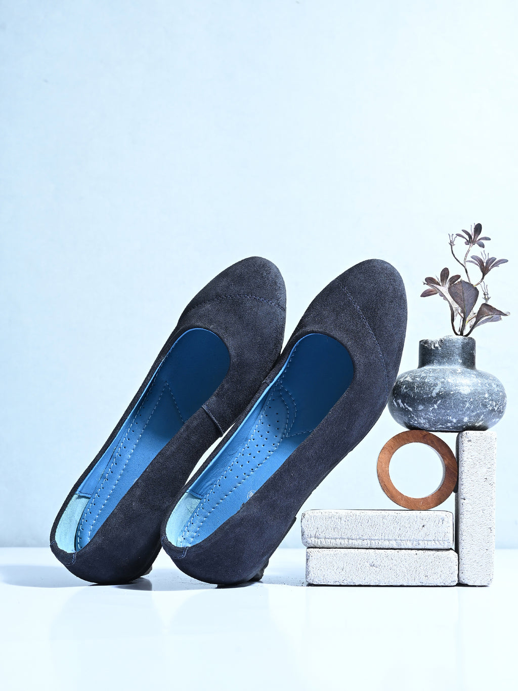 Charcoal Classic Suede Ballerinas