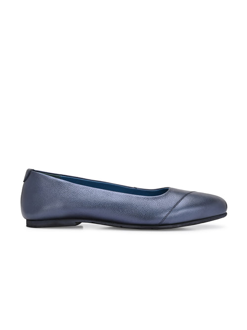 Indigo Luxe Genuine Leather Ballerinas