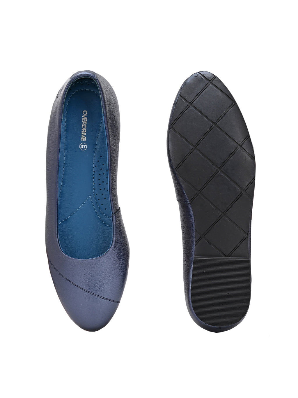 Indigo Luxe Genuine Leather Ballerinas