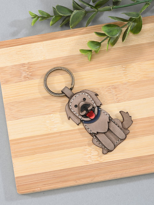 Golden Retriever Leather Key Ring