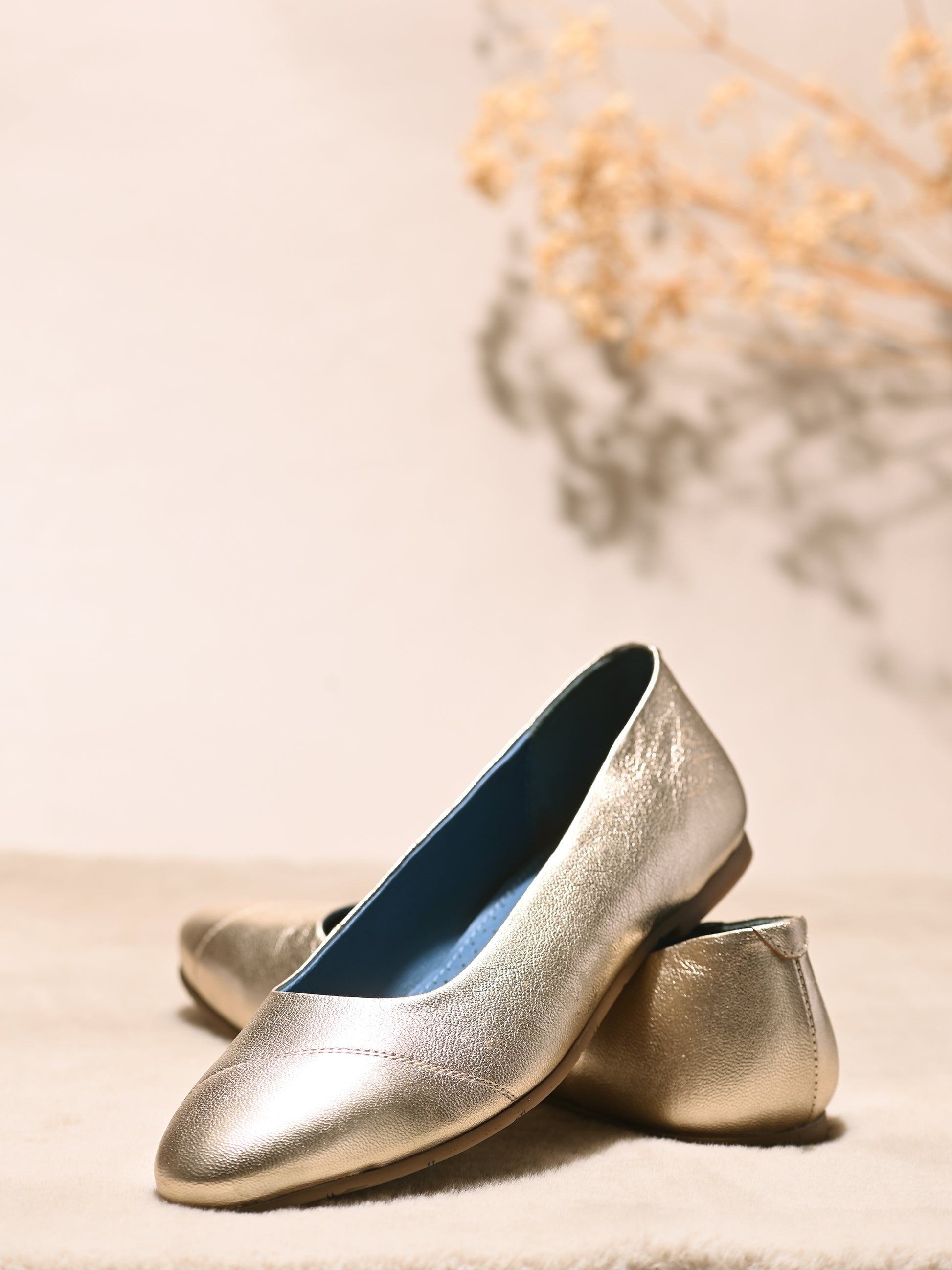 Champagne Gold Classic Ballet Flats