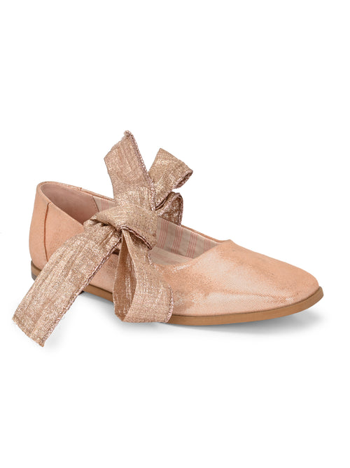 Rose Gold Ribbon -Tie Ballerinas
