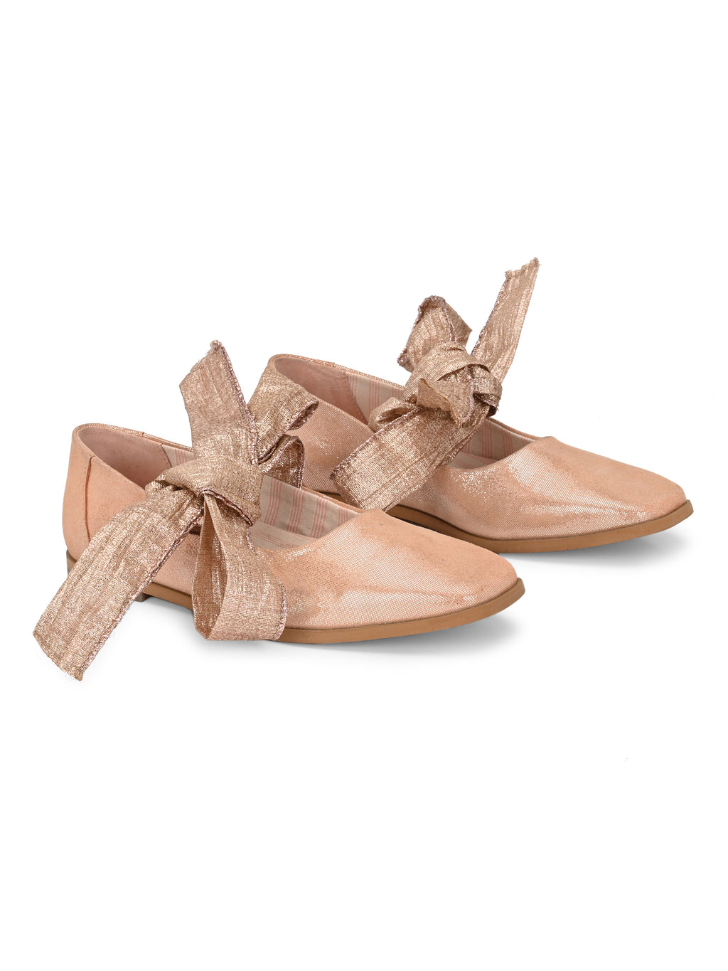 Rose Gold Ribbon -Tie Ballerinas