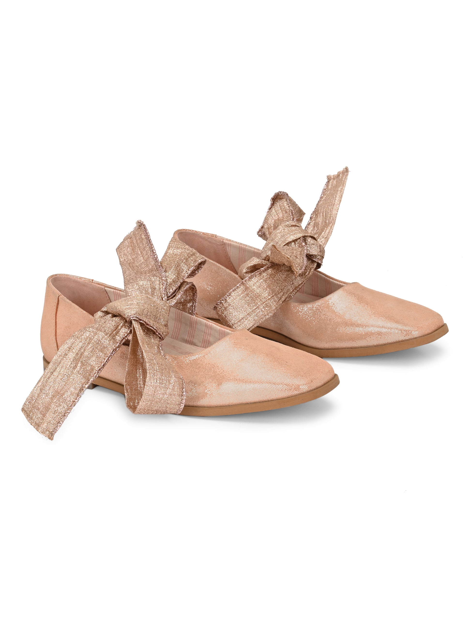 Rose Gold Ribbon -Tie Ballerinas
