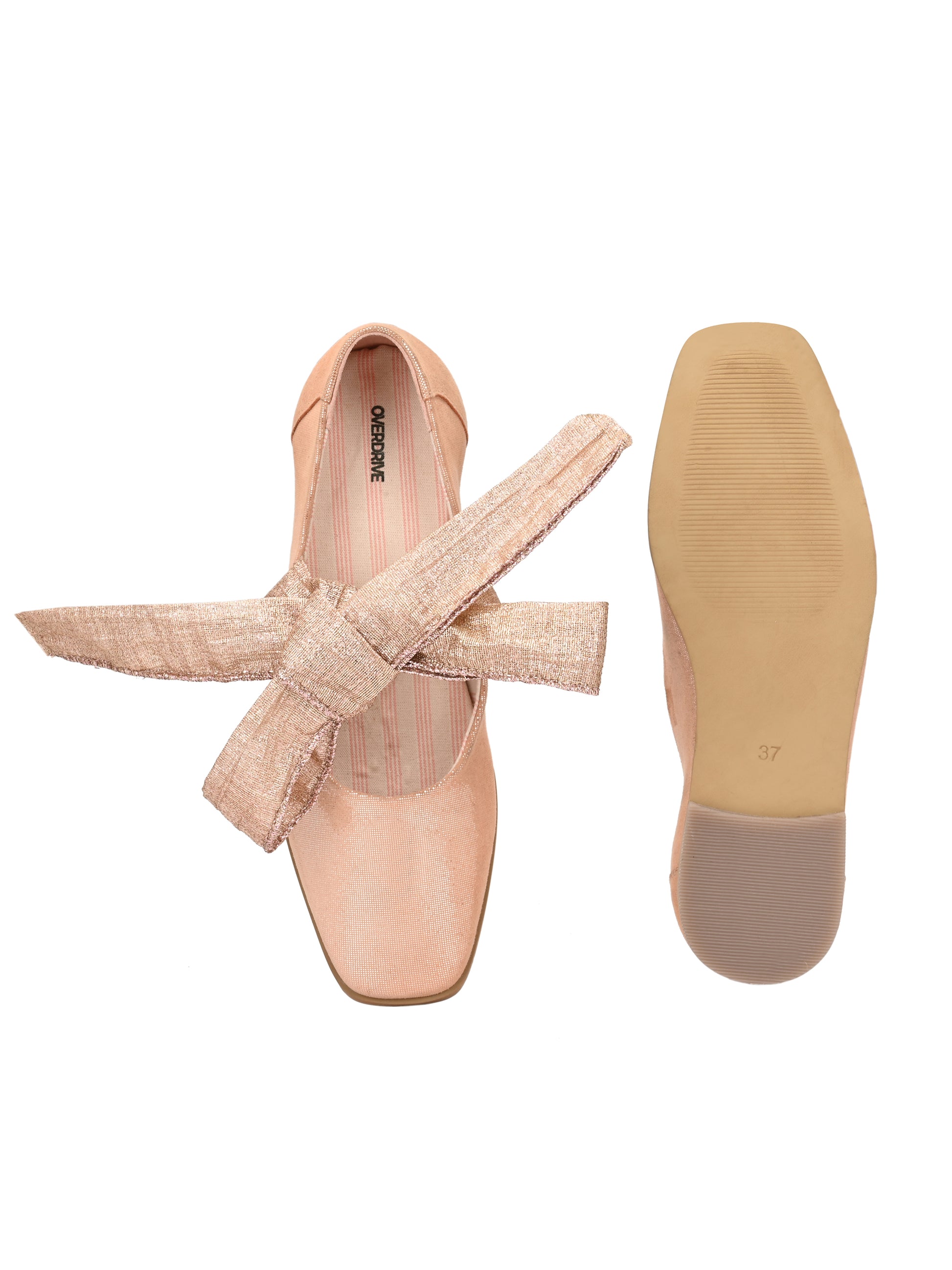 Rose Gold Ribbon -Tie Ballerinas