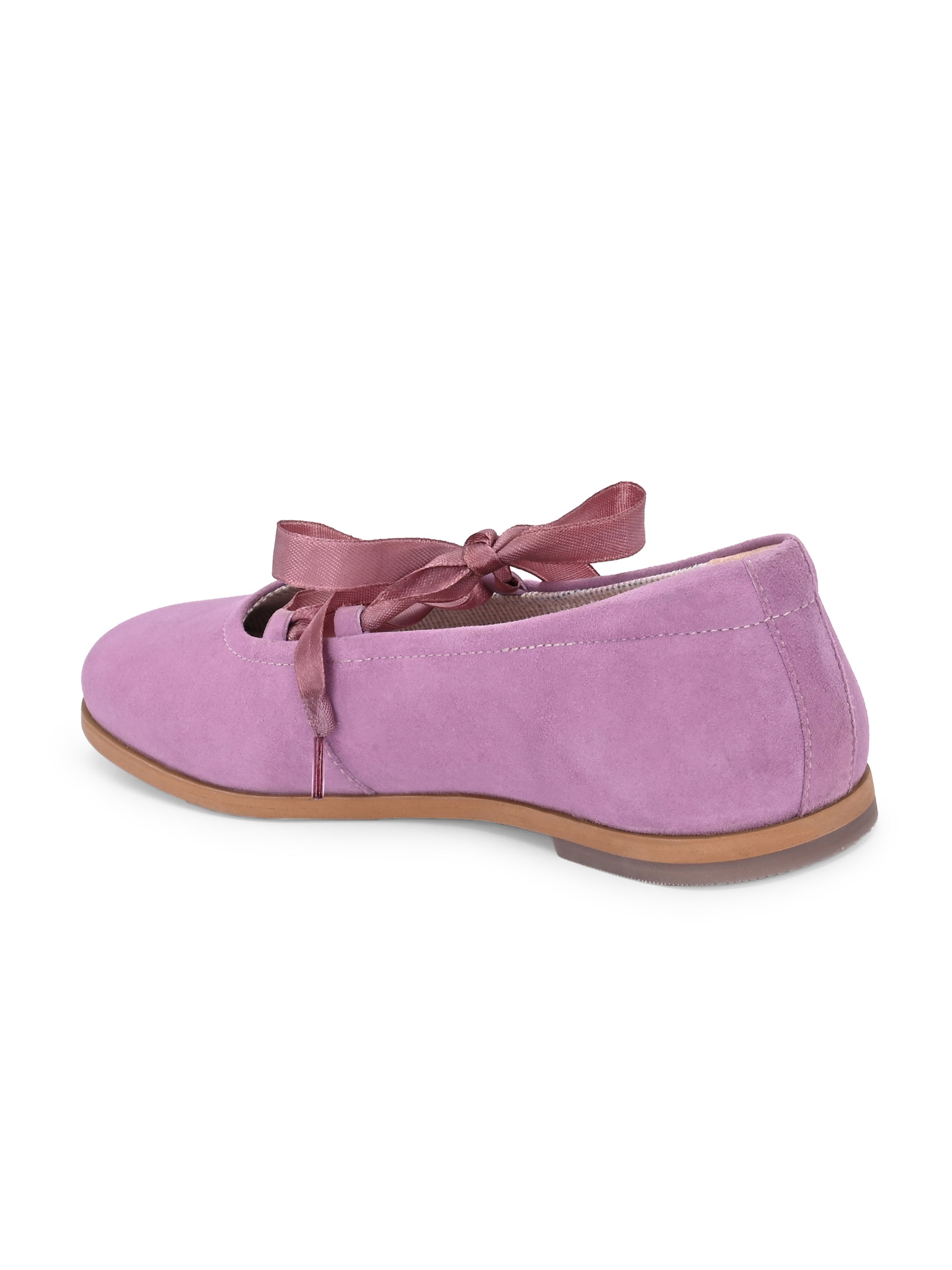 Lilac Satin-Lace Ballerinas