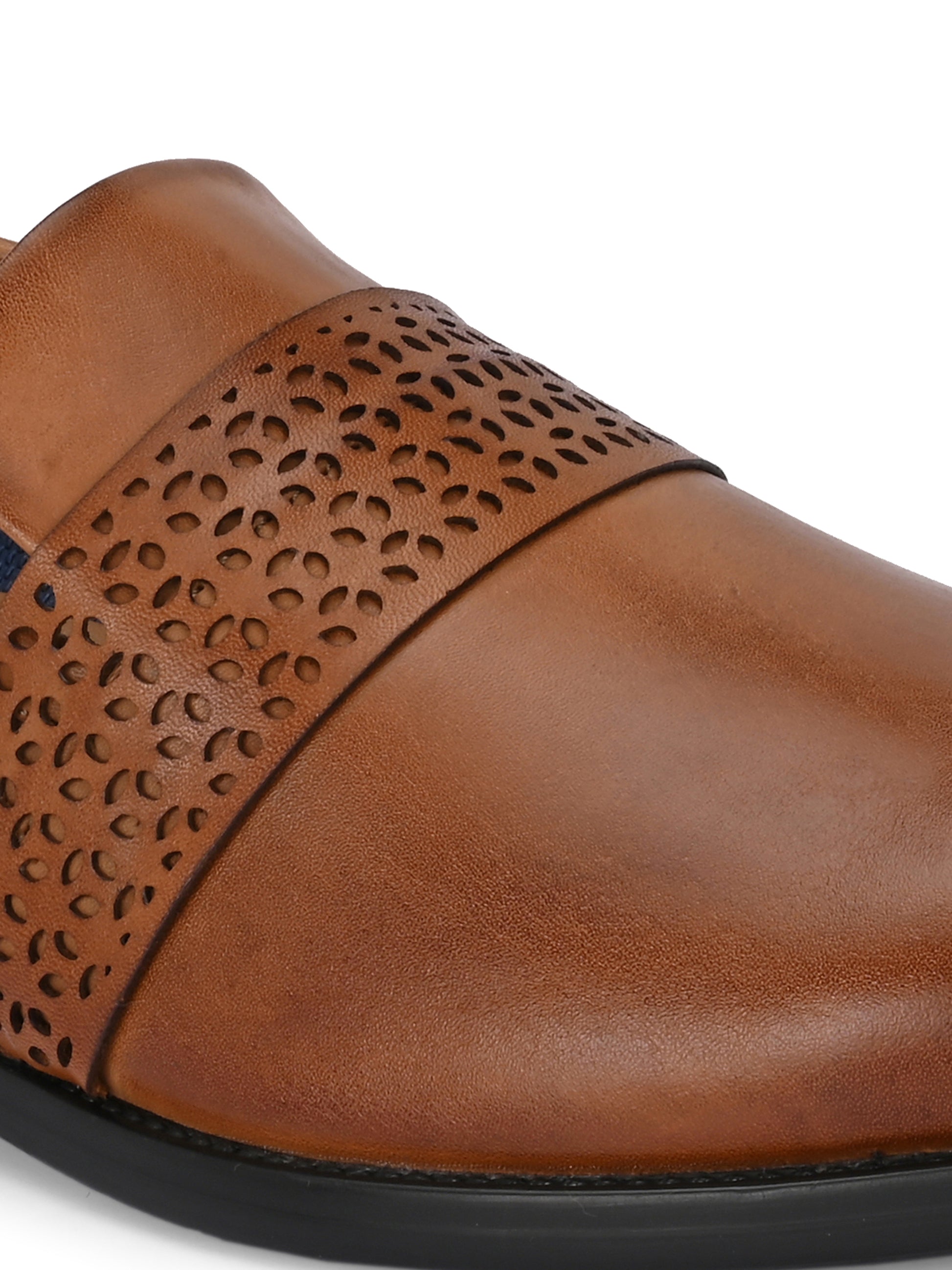 Tan Perforated Slip-Ons