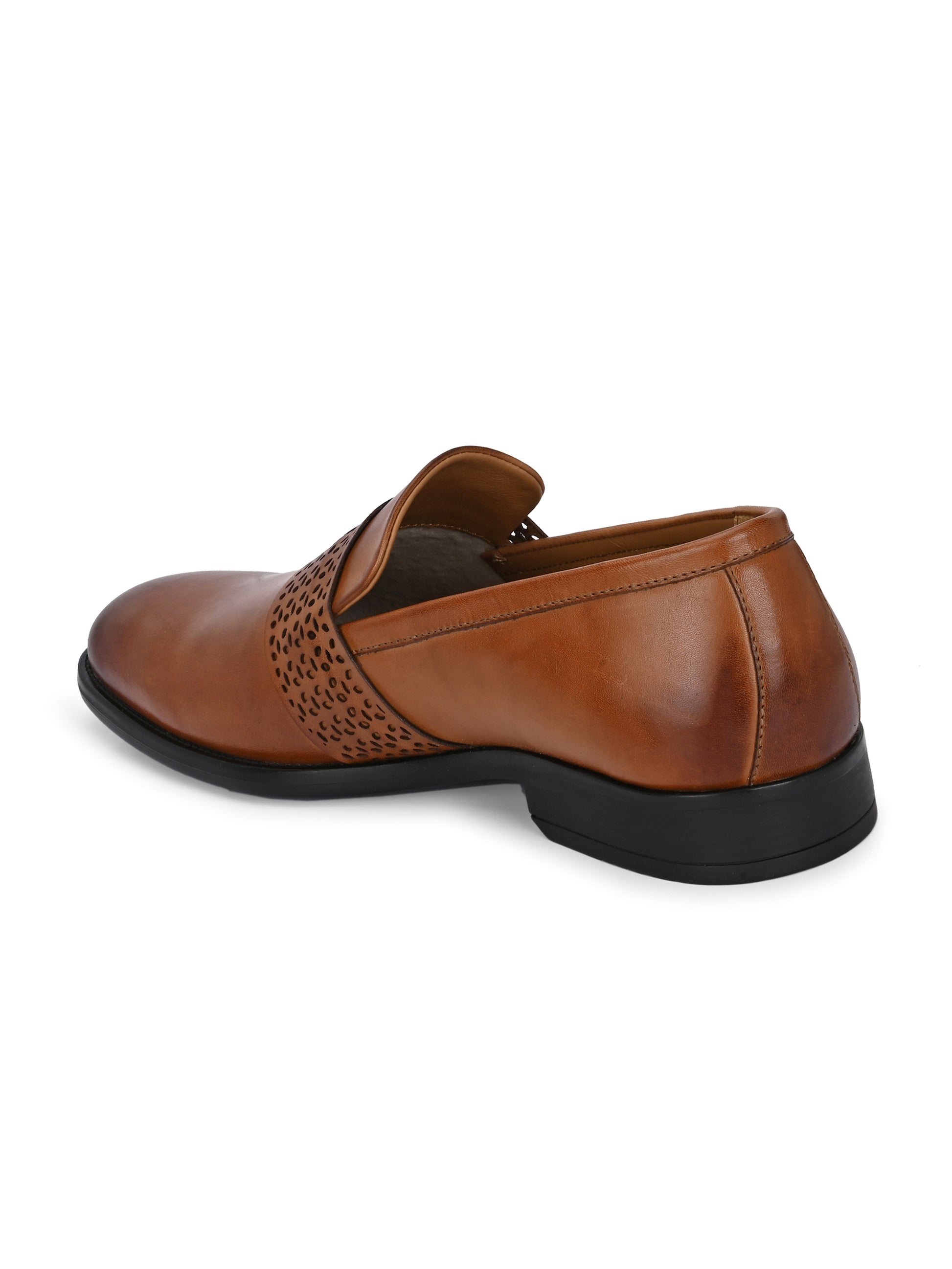 Tan Perforated Slip-Ons