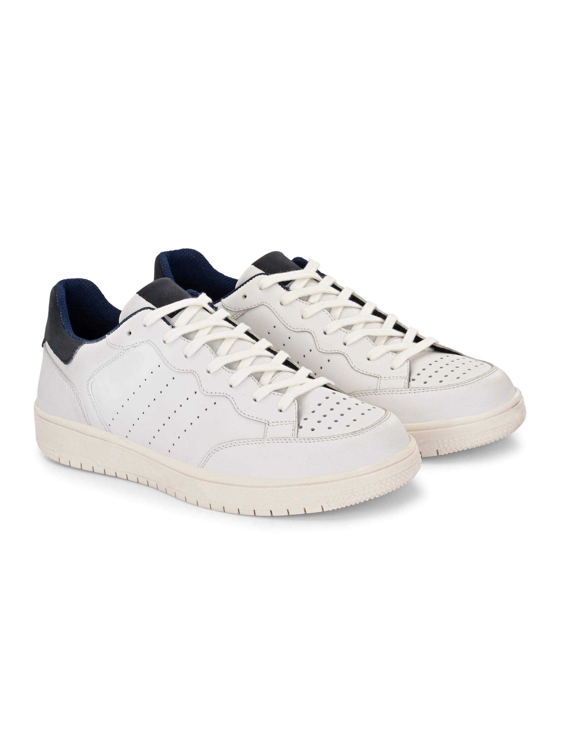 Ivory Fade Court Sneakers – White & Grey Leather