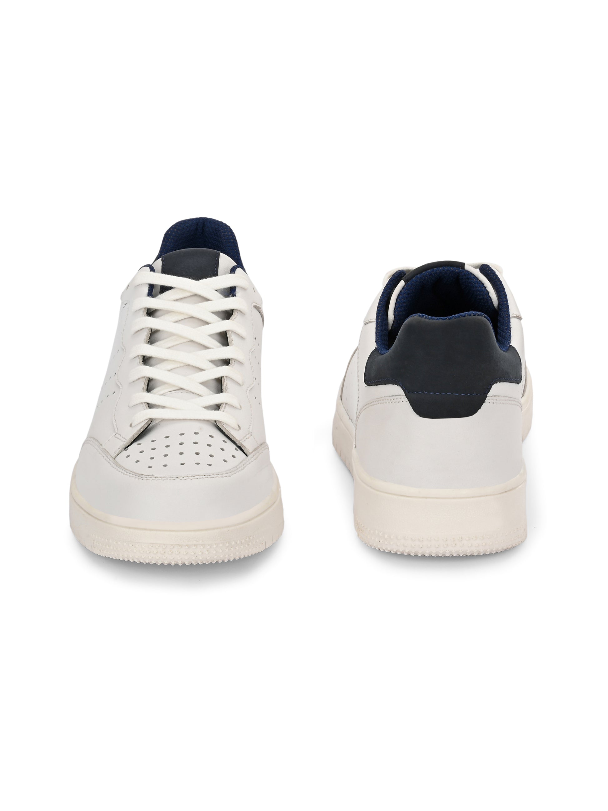 Ivory Fade Court Sneakers – White & Grey Leather