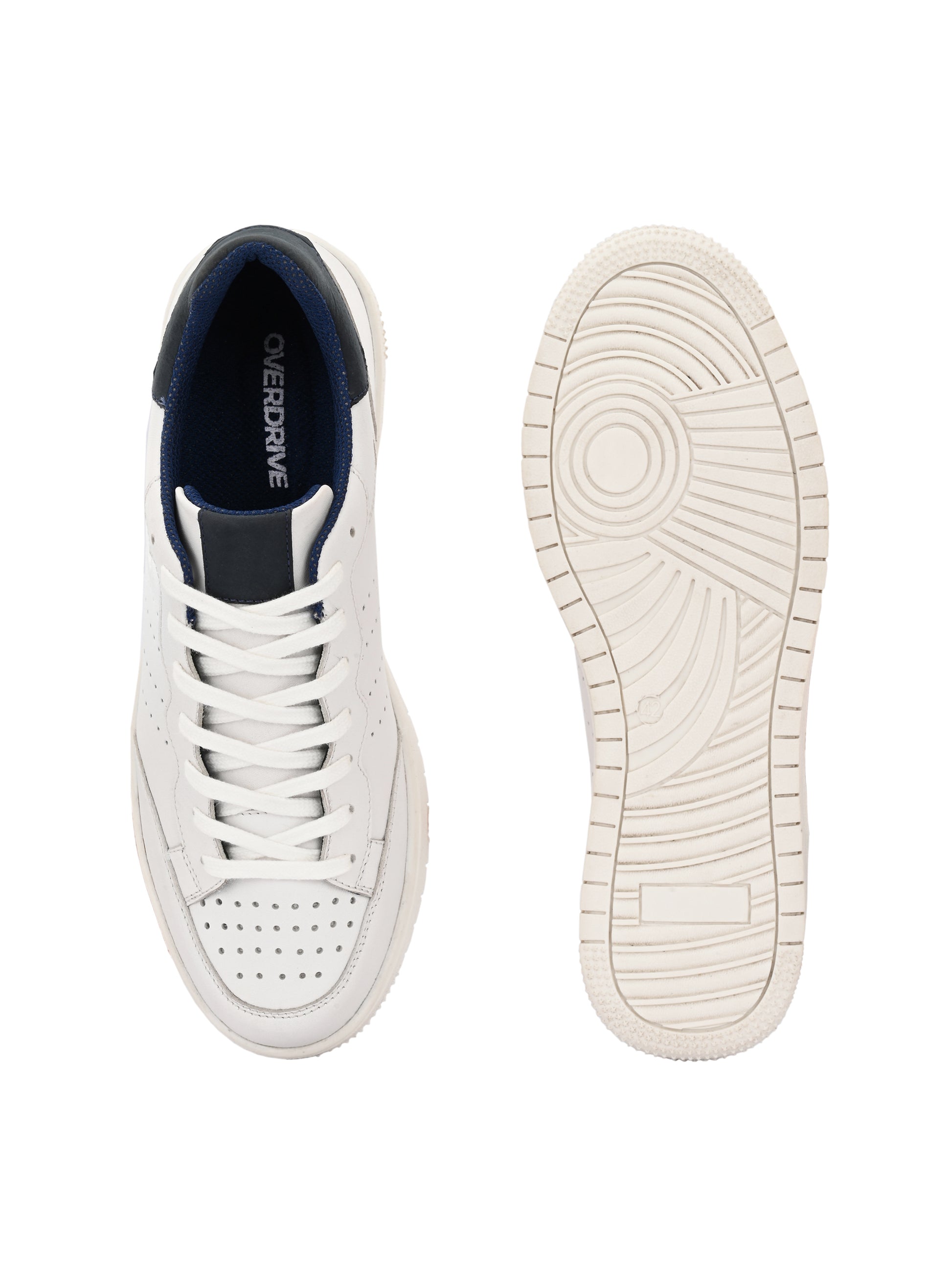Ivory Fade Court Sneakers – White & Grey Leather