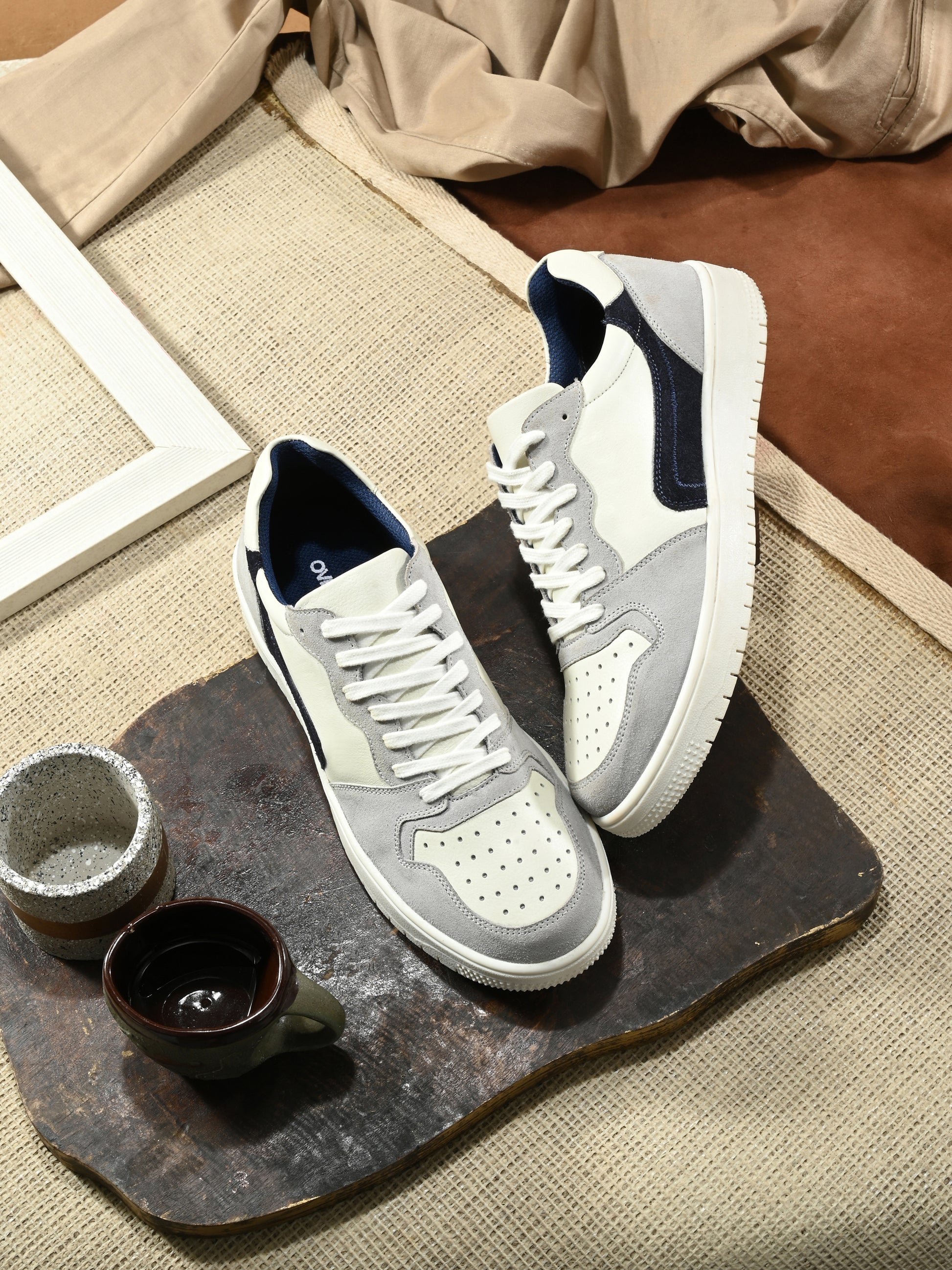 Smoke Trail Sneakers – White, Grey & Navy