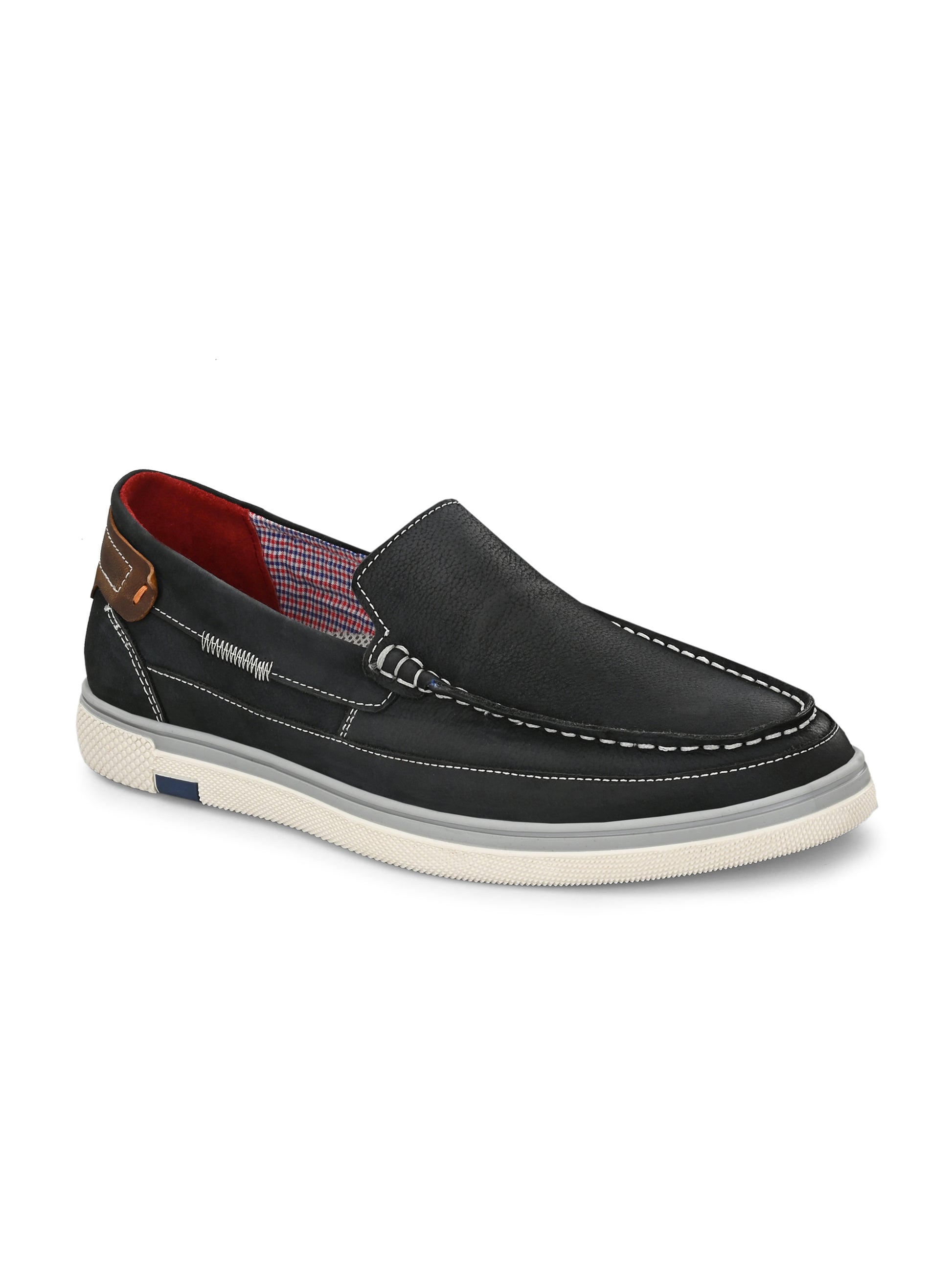Noir Drift Loafers – Black with Contrast Stitch