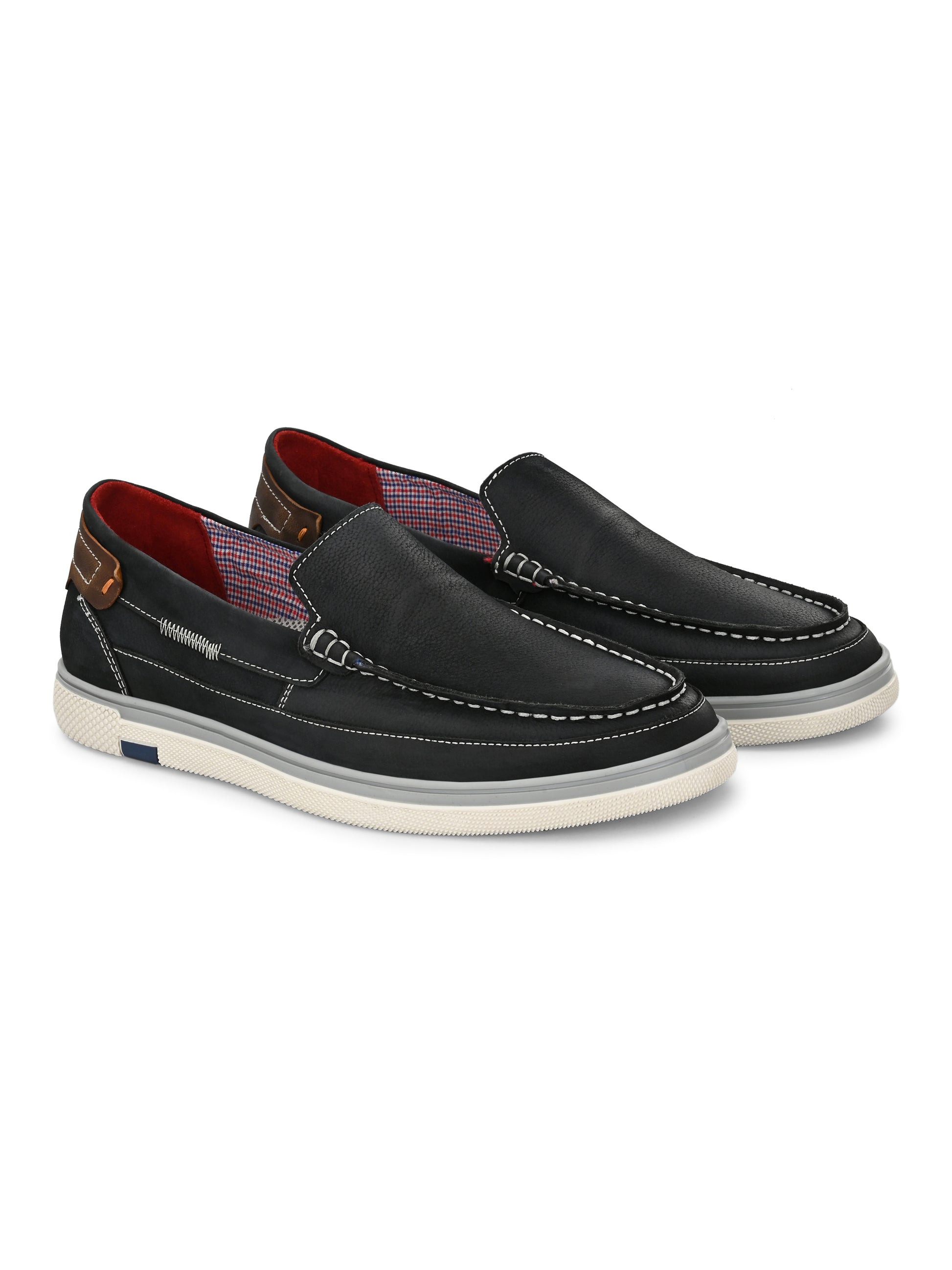 Noir Drift Loafers – Black with Contrast Stitch