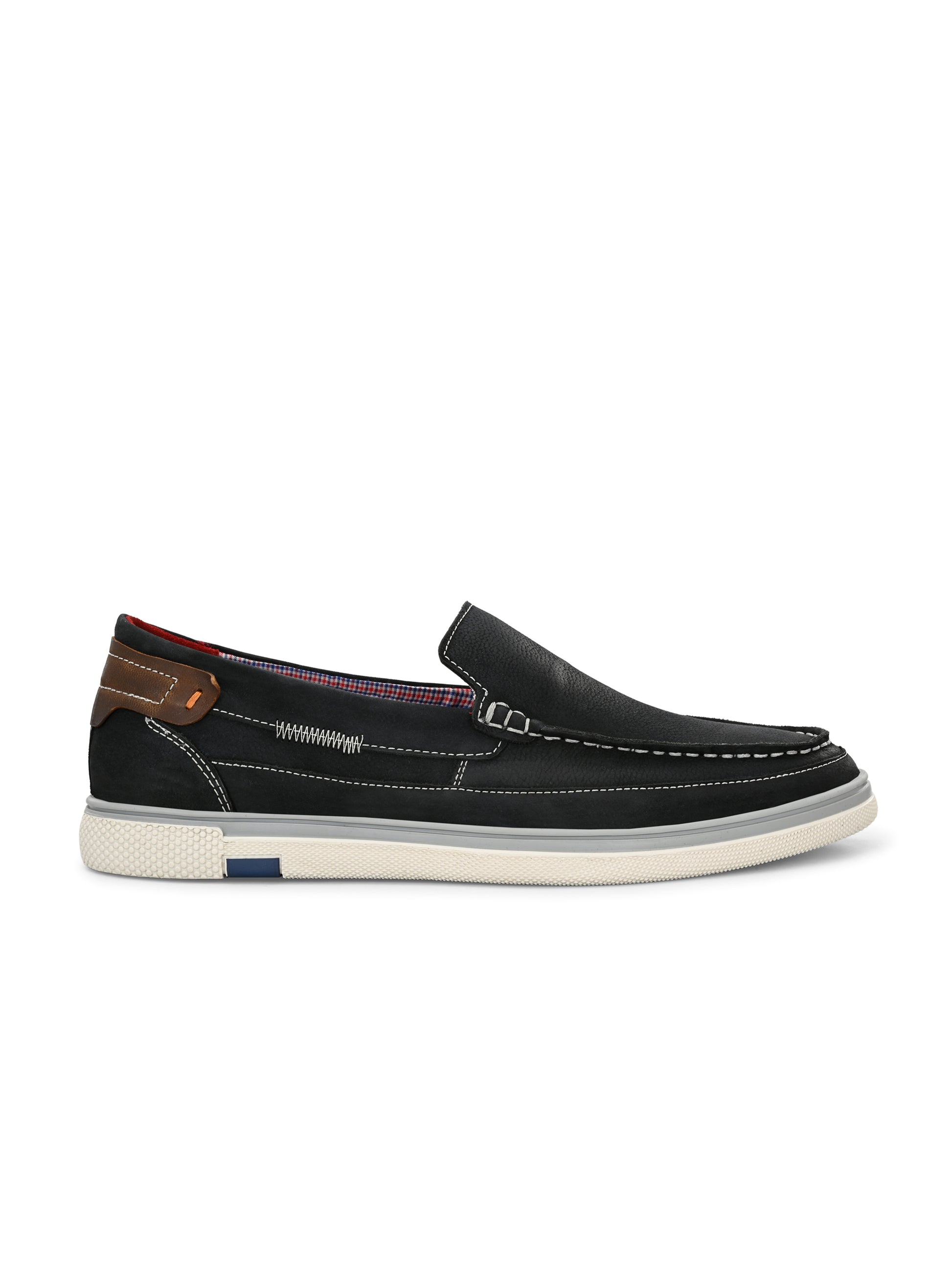 Noir Drift Loafers – Black with Contrast Stitch