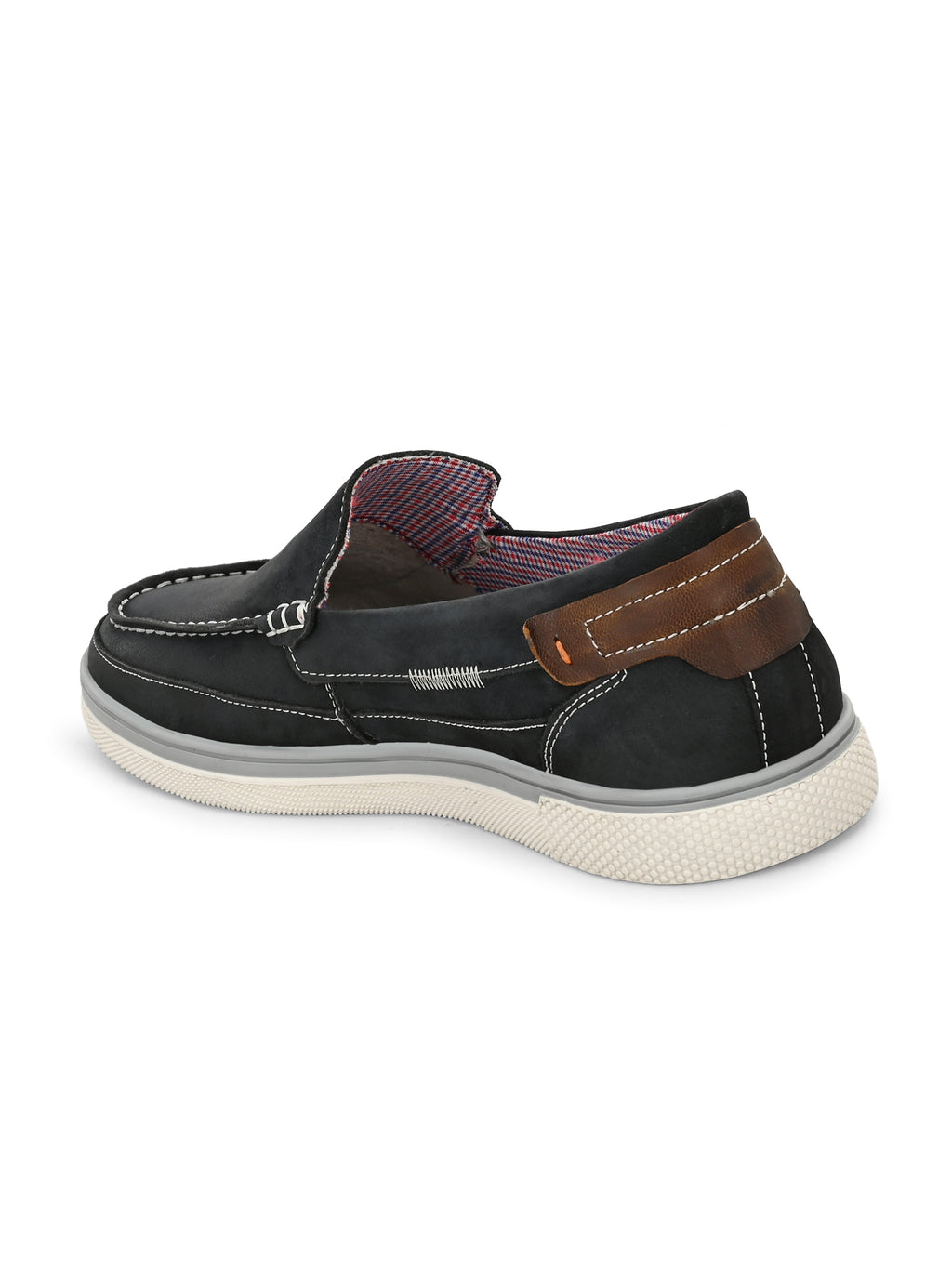 Noir Drift Loafers – Black with Contrast Stitch