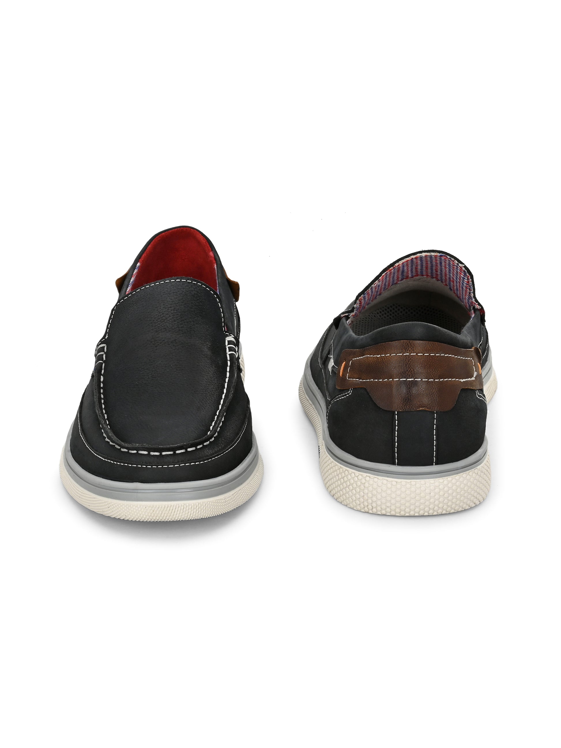 Noir Drift Loafers – Black with Contrast Stitch