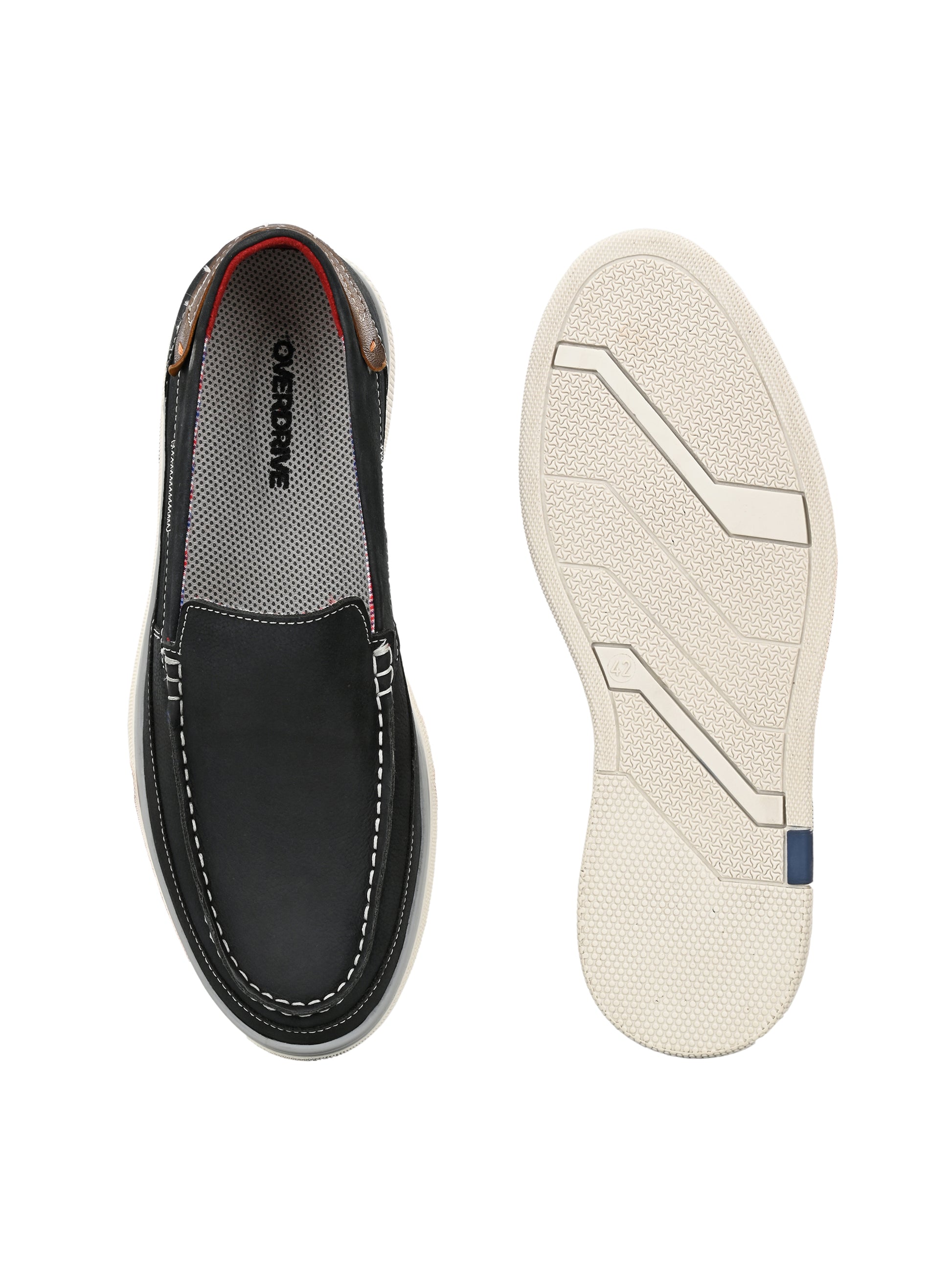 Noir Drift Loafers – Black with Contrast Stitch
