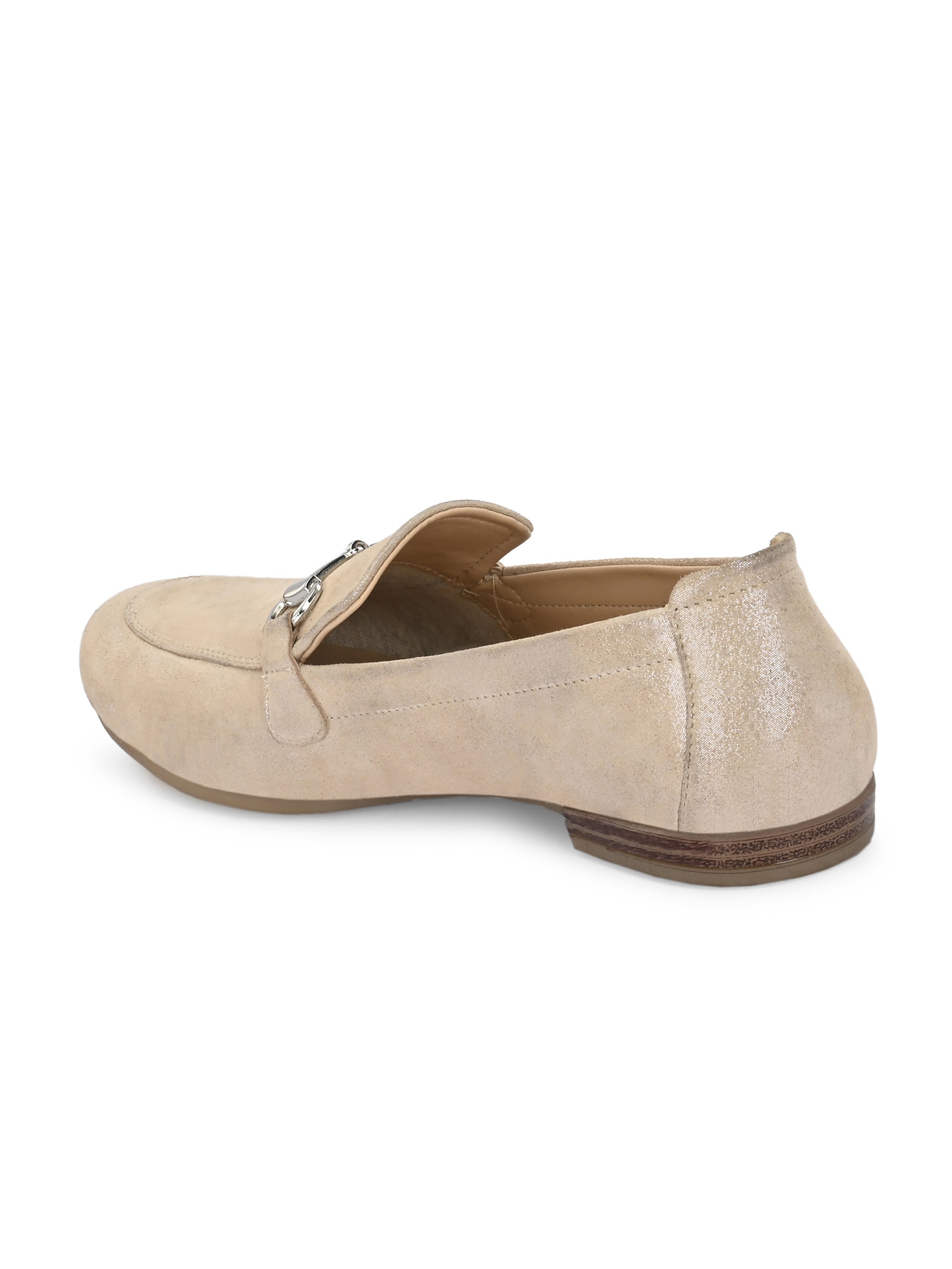 Champagne Gold Color Loafers – Horsebit Embellished Slip-Ons