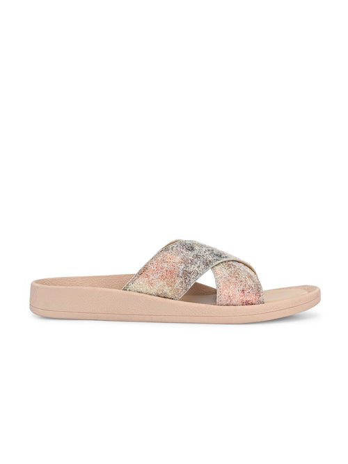 Blush & Silver Shimmer Slides