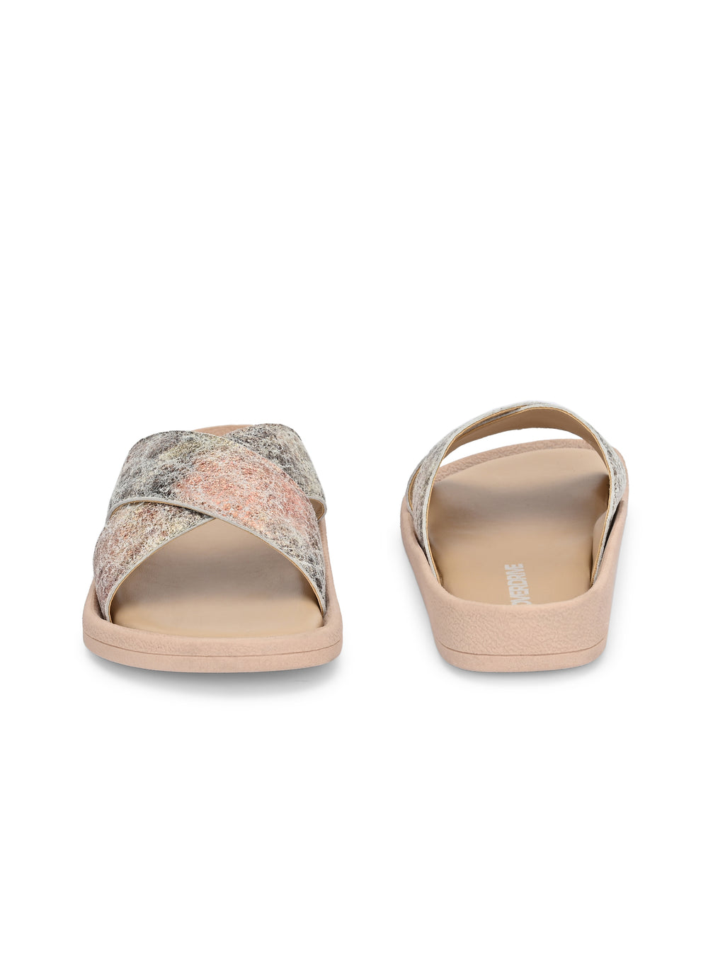 Blush and Silver Shimmer Slides