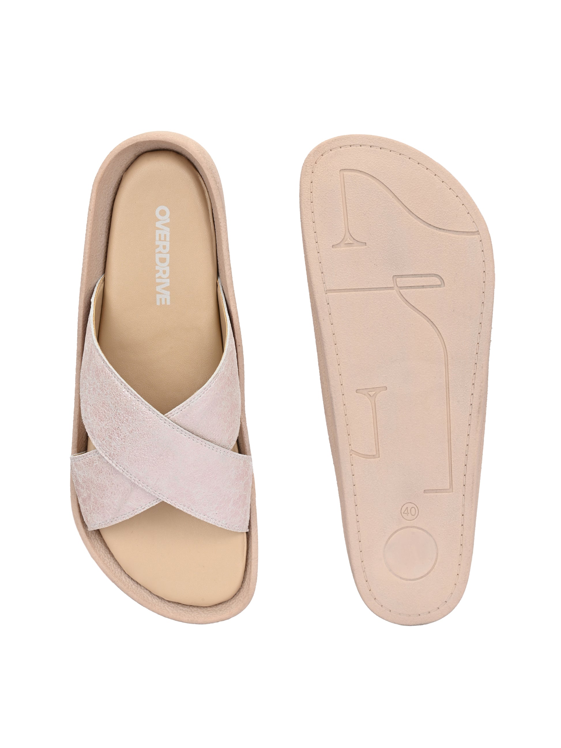 Silver Metalic Cross Strap Sandal For Women
