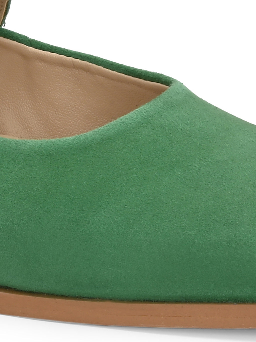 Green Color Suede Mary Jane Shoes – Square Toe Vintage Flats
