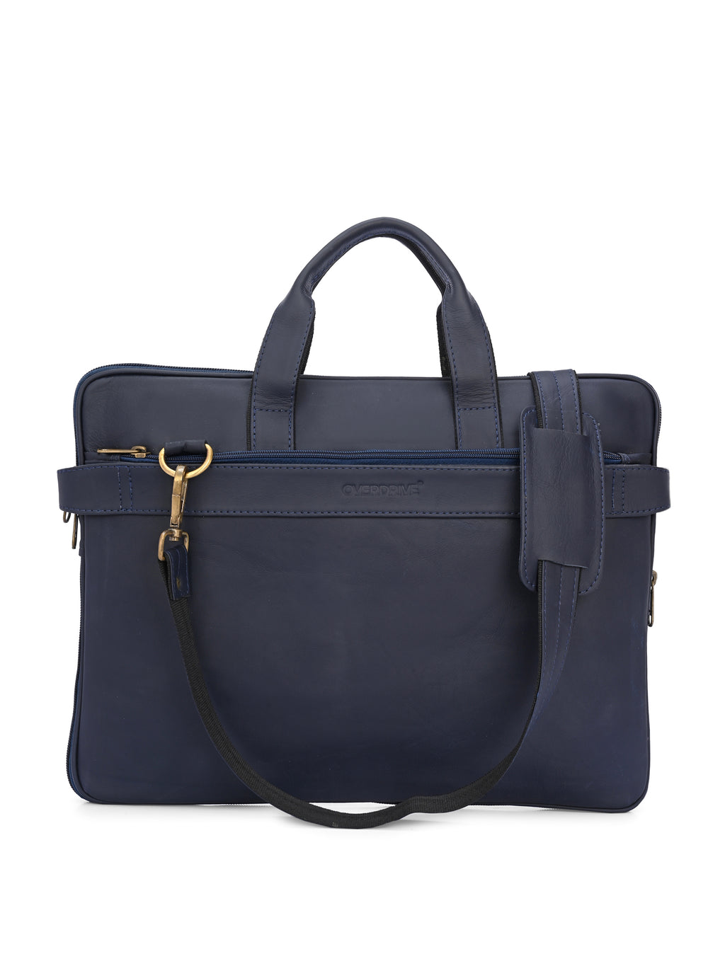 Regent Navy Leather Work Bag