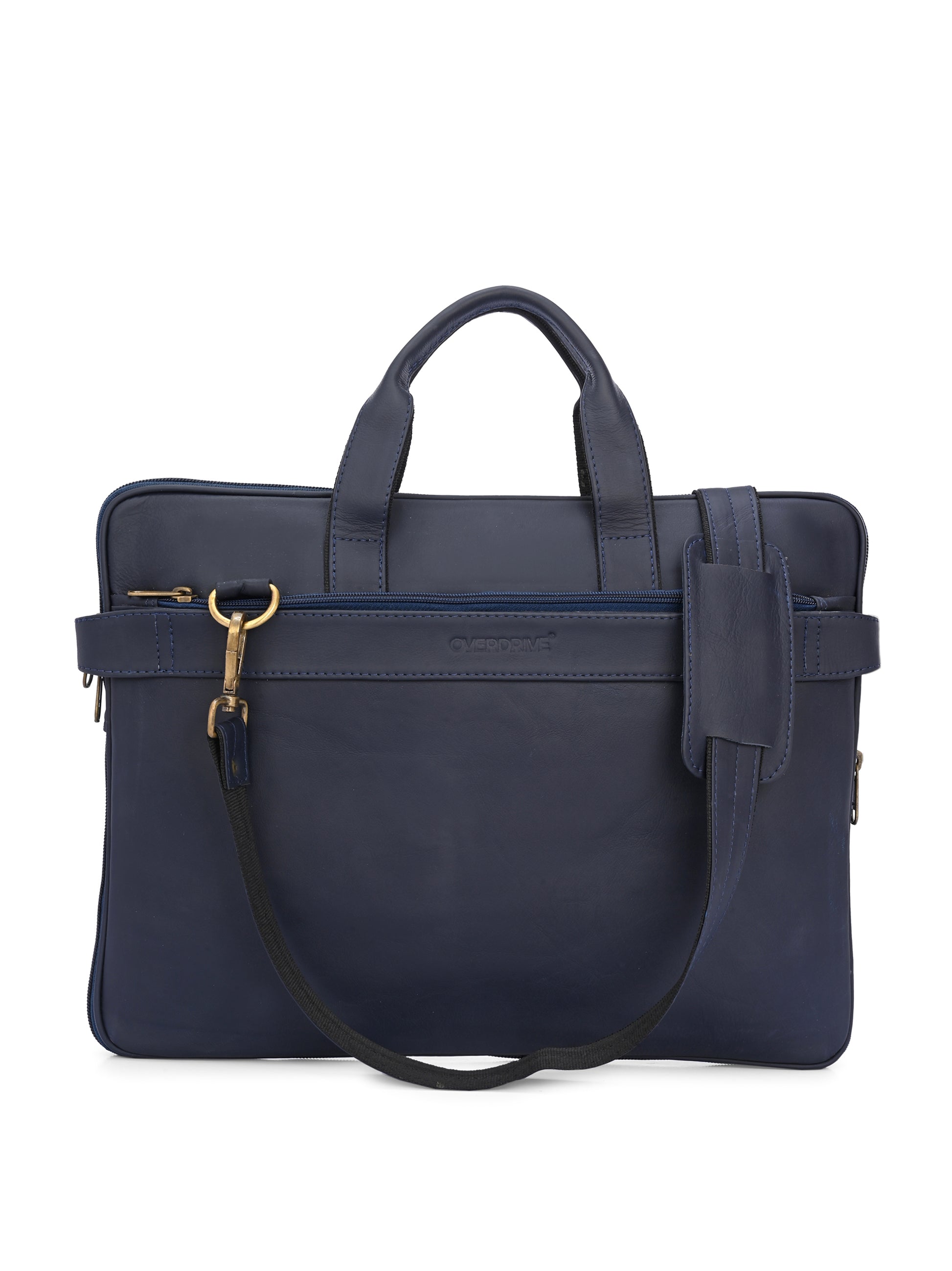 Regent Navy Leather Work Bag