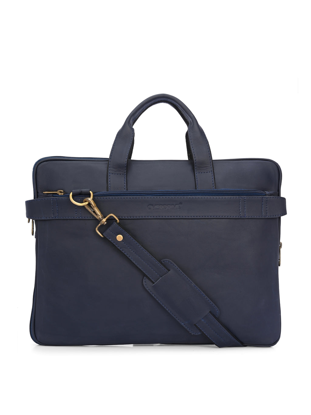 Regent Navy Leather Work Bag