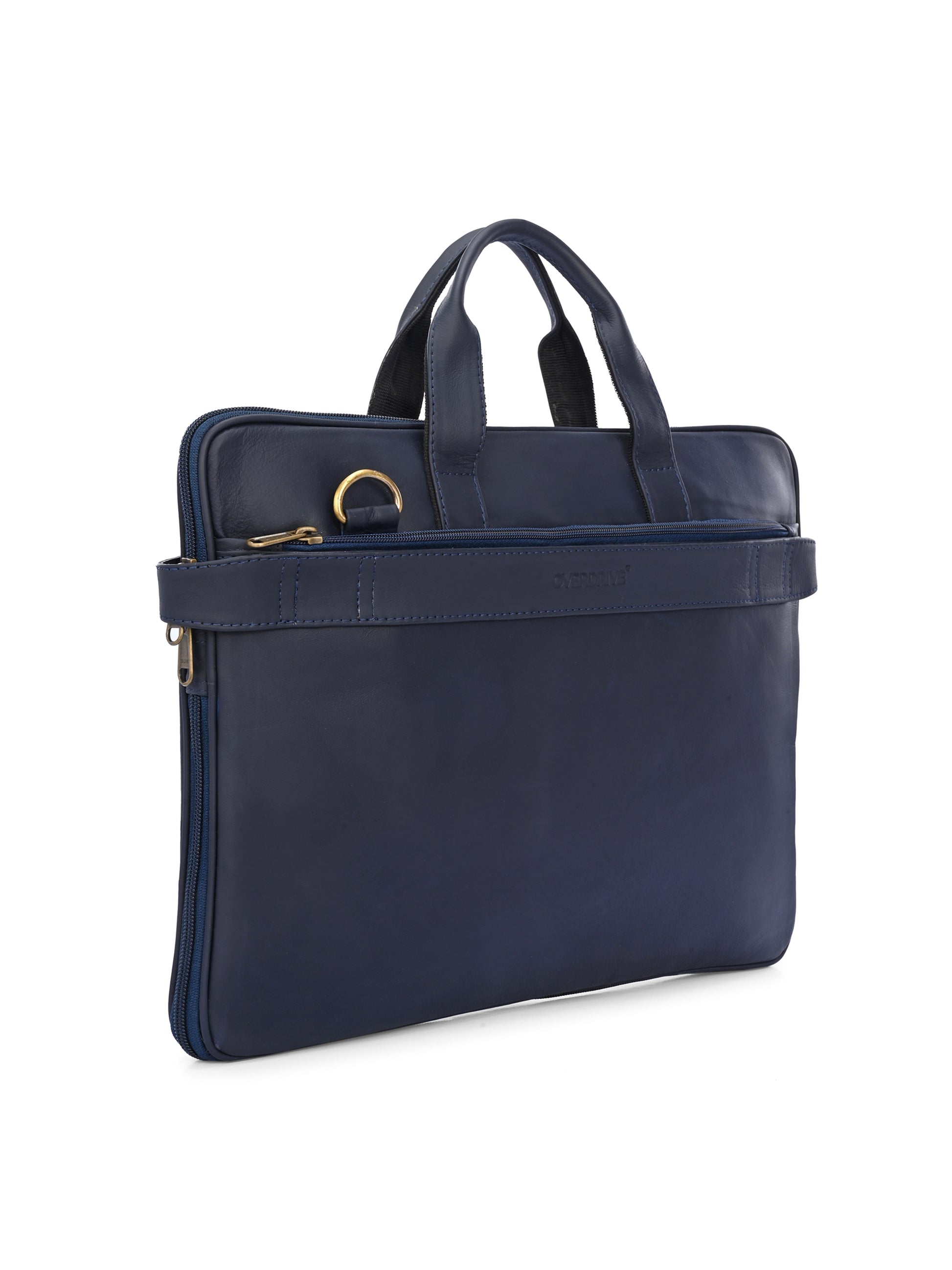 Regent Navy Leather Work Bag