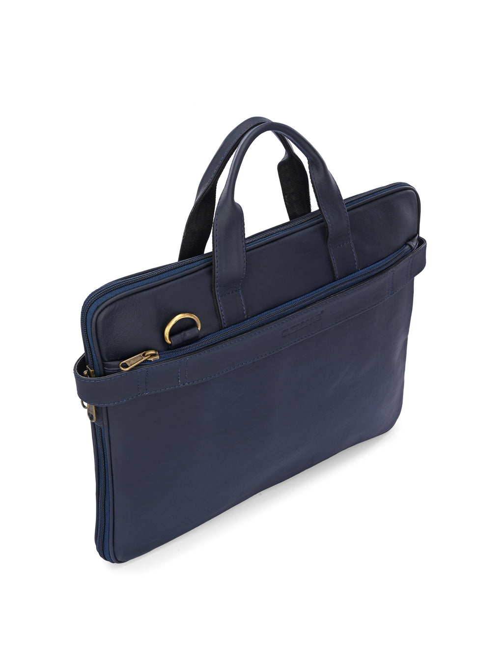 Regent Navy Leather Work Bag