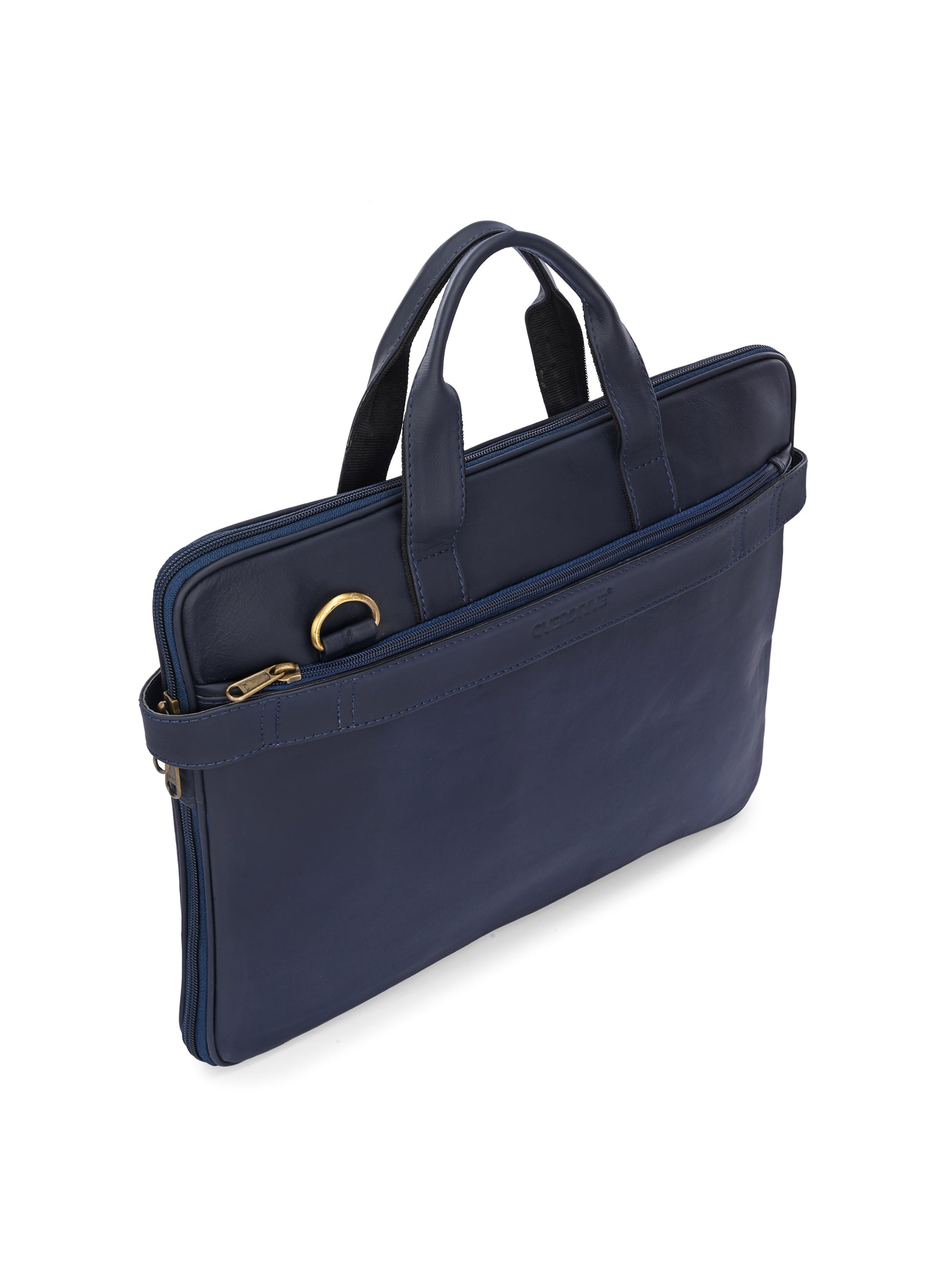 Regent Navy Leather Work Bag