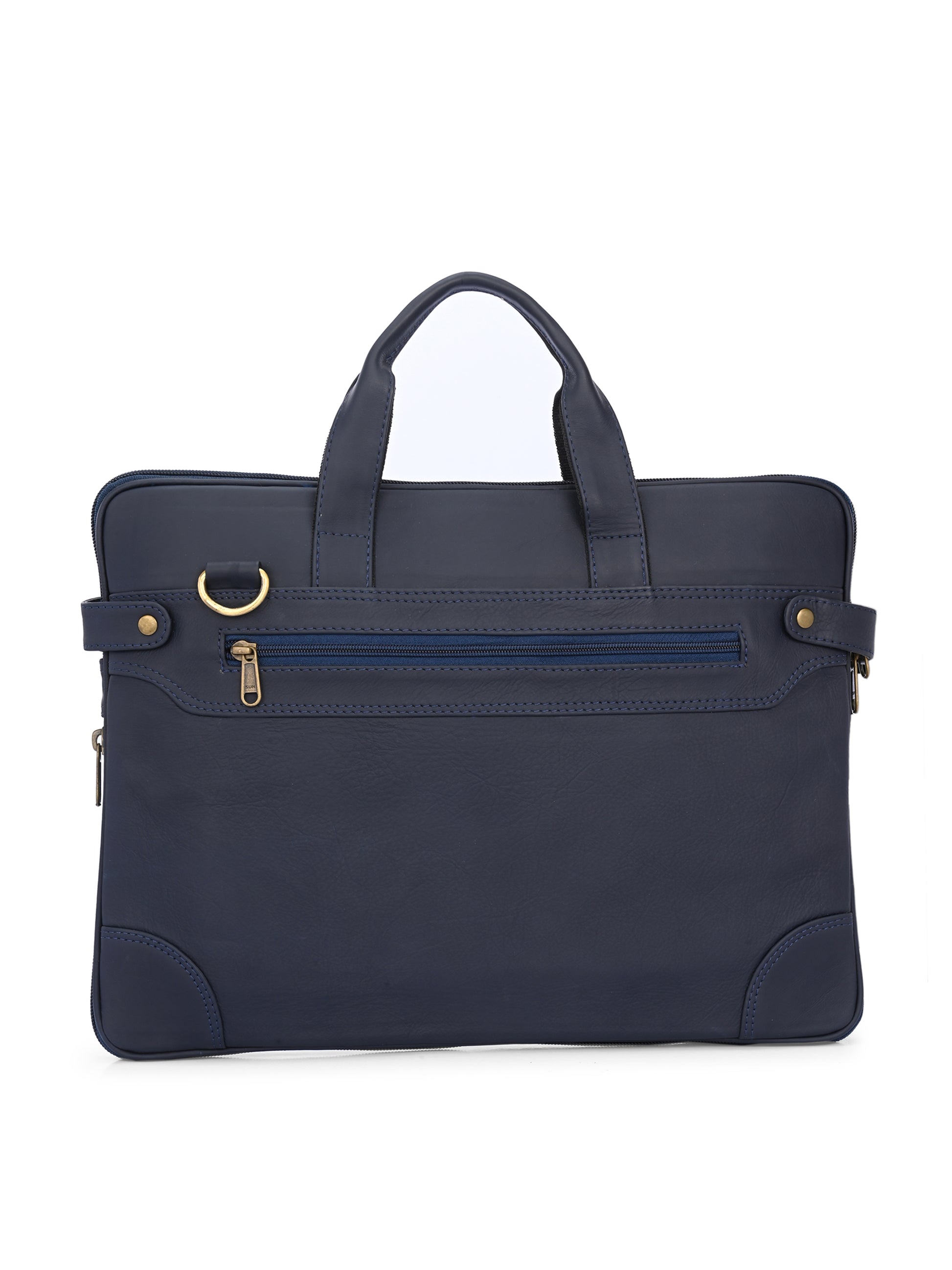 Regent Navy Leather Work Bag