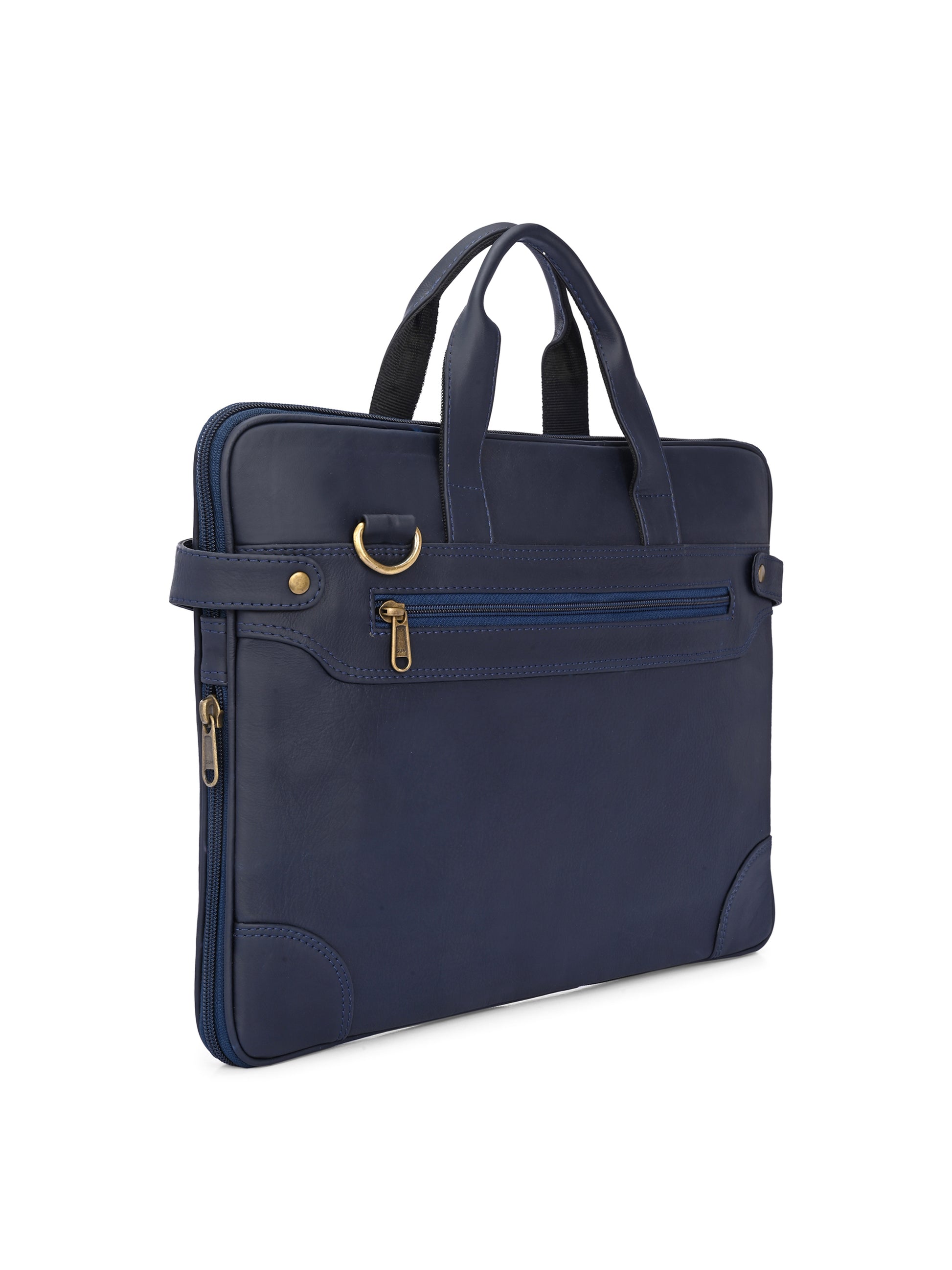 Regent Navy Leather Work Bag