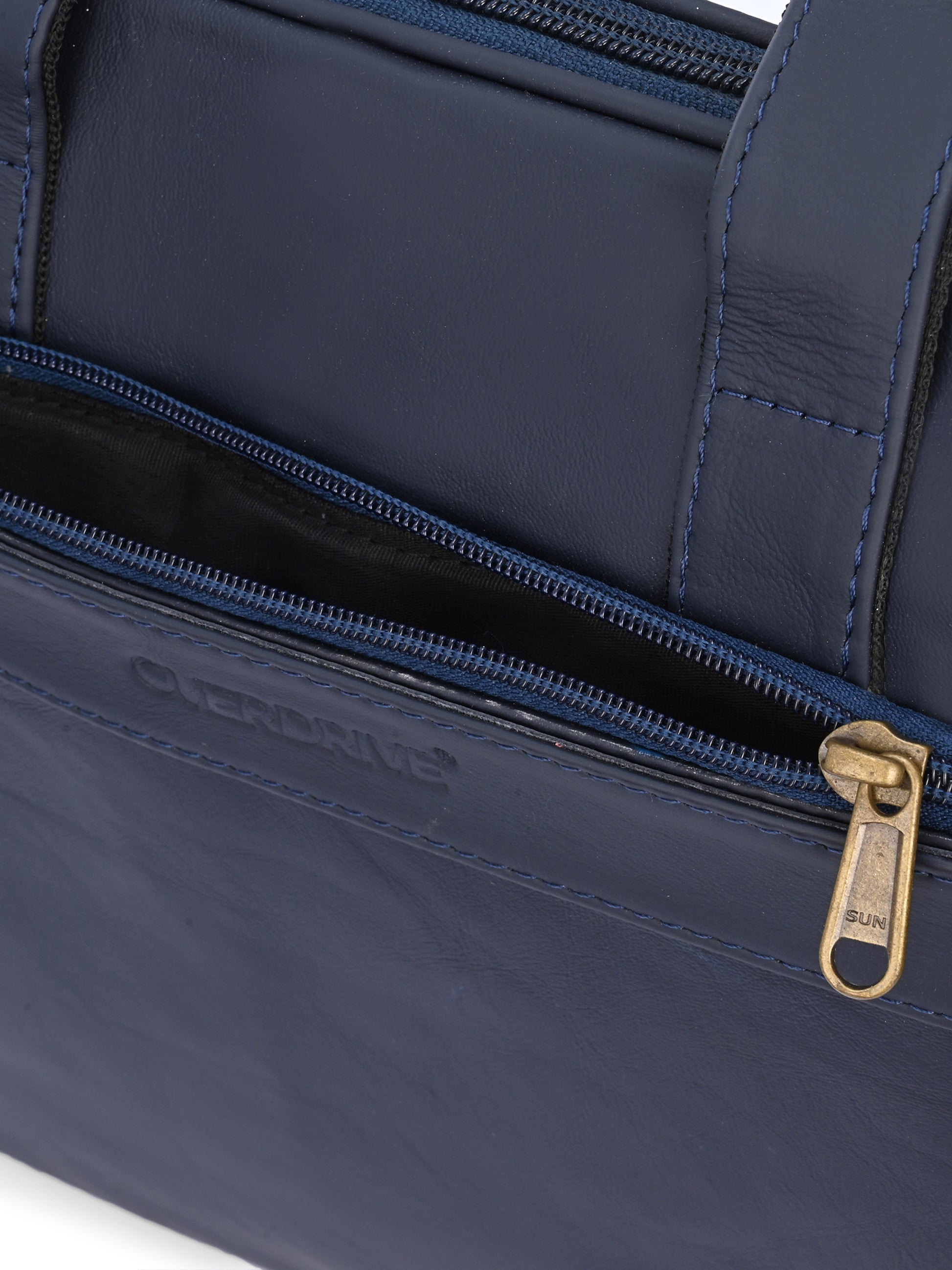 Regent Navy Leather Work Bag