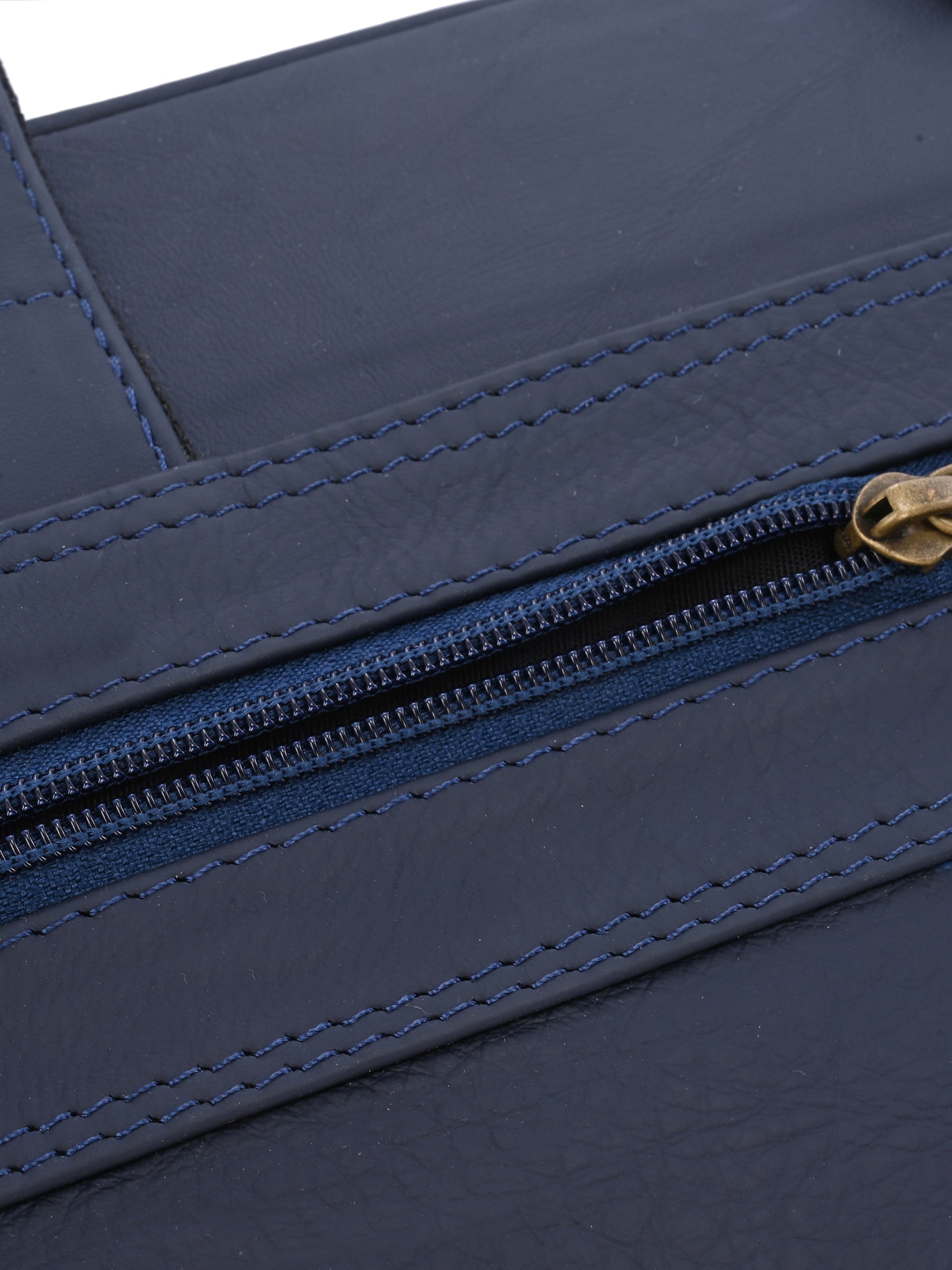 Regent Navy Leather Work Bag